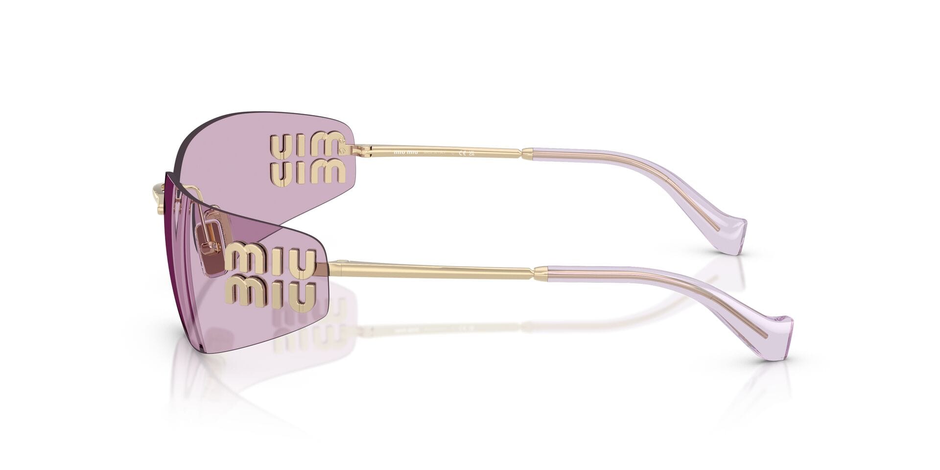 Miu Miu SMU A51 ZVN-90O 1N Sunglass — Gold frame — view 5