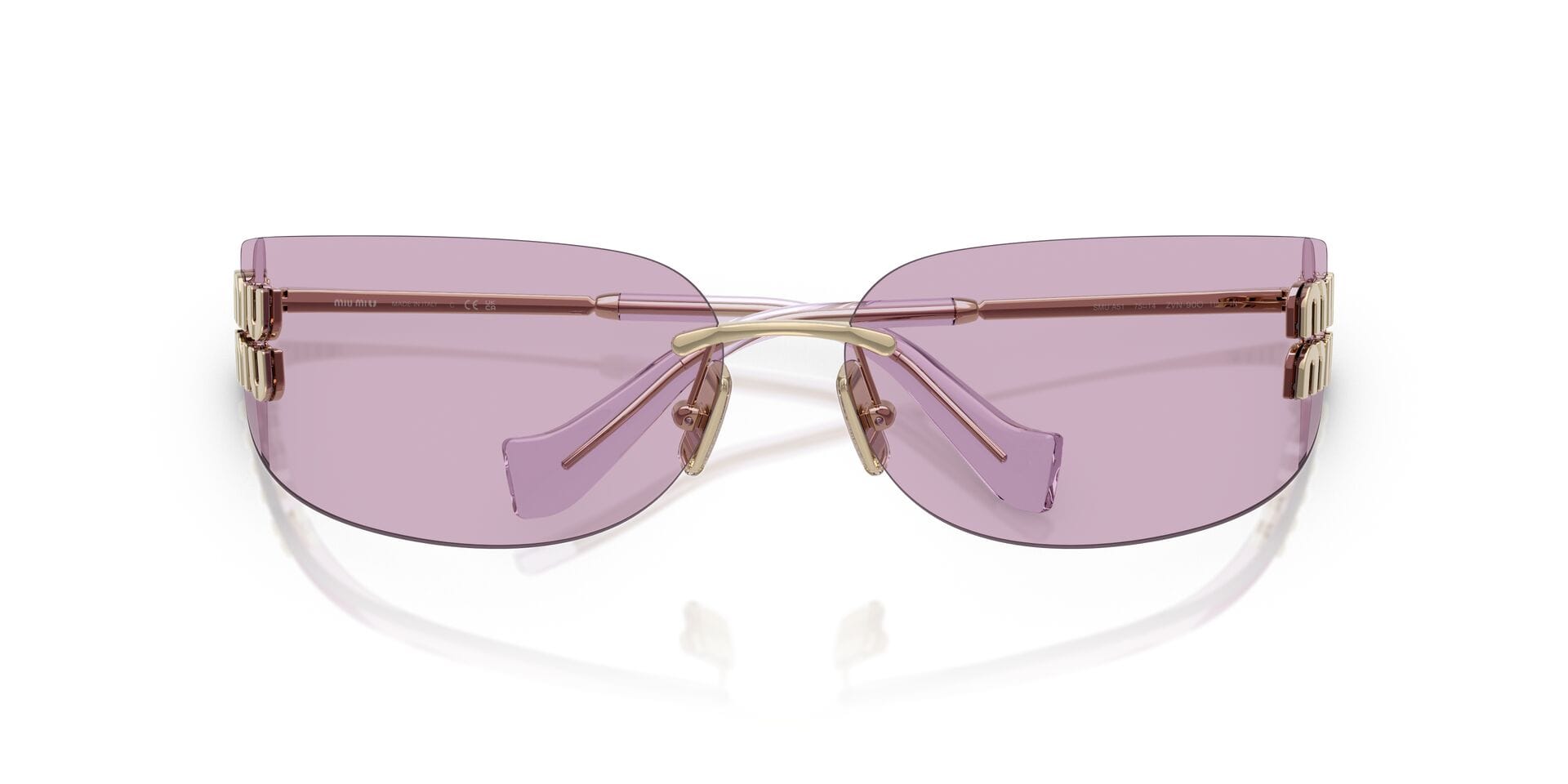Miu Miu SMU A51 ZVN-90O 1N Sunglass — Gold frame — view 7