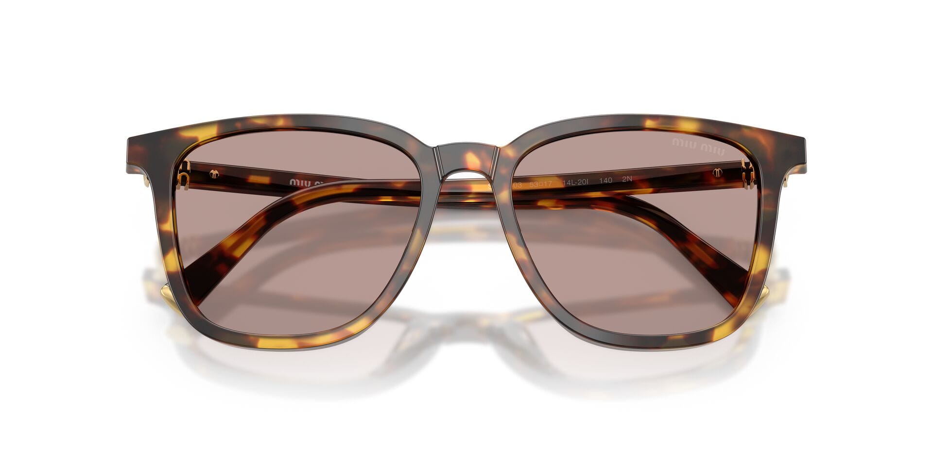 Miu Miu SMU B03 14L-20I 2N 0MUB03S Sunglass Honey Female Full Shell Sunglass — Honey frame — view 2
