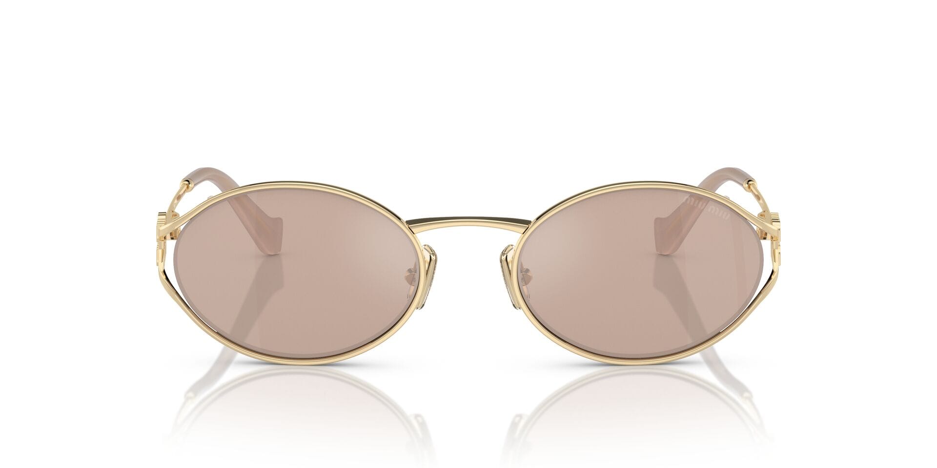 Miu Miu 0MU52YS Sunglass Gold Female Metal Metal Sunglass — Gold frame — view 4