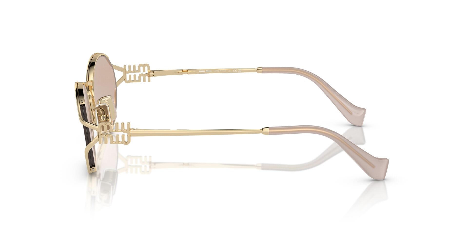 Miu Miu 0MU52YS Sunglass Gold Female Metal Metal Sunglass — Gold frame — view 5