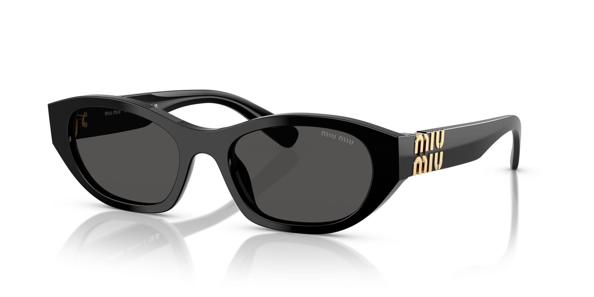 Miu Miu 0MUA03SF Sunglass Black Female Shell Shell Sunglass — Black frame — view 1