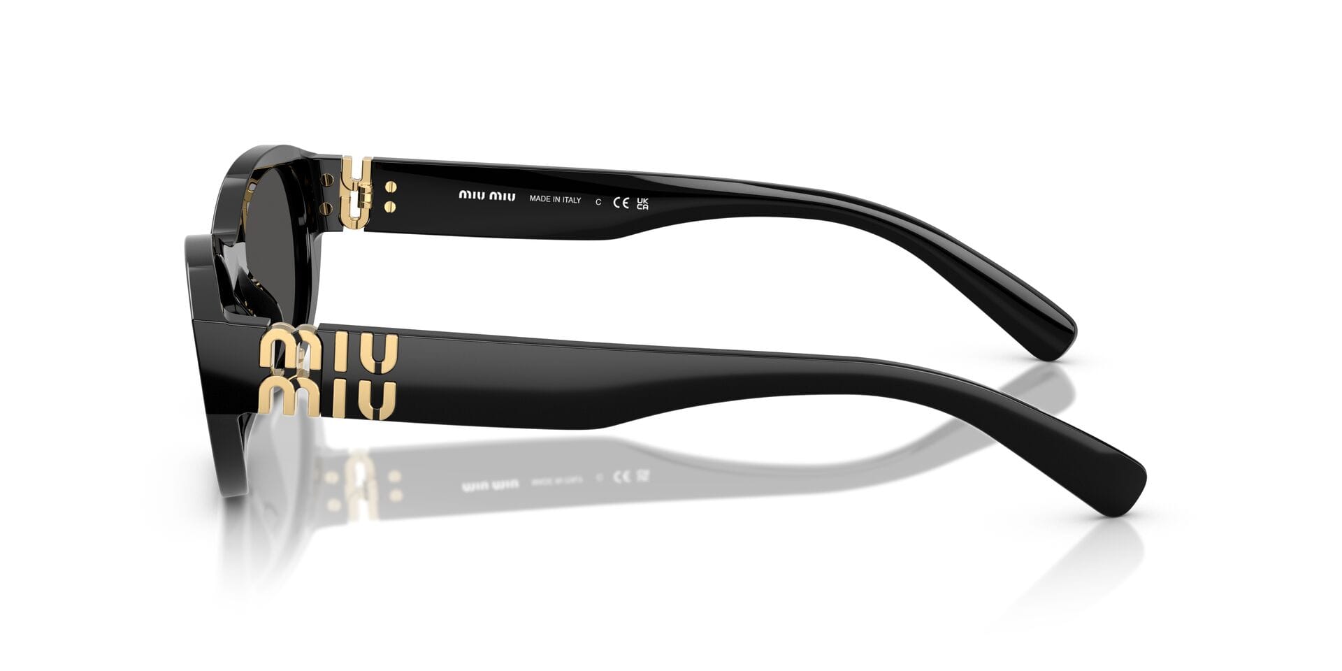 Miu Miu 0MUA03SF Sunglass Black Female Shell Shell Sunglass — Black frame — view 5