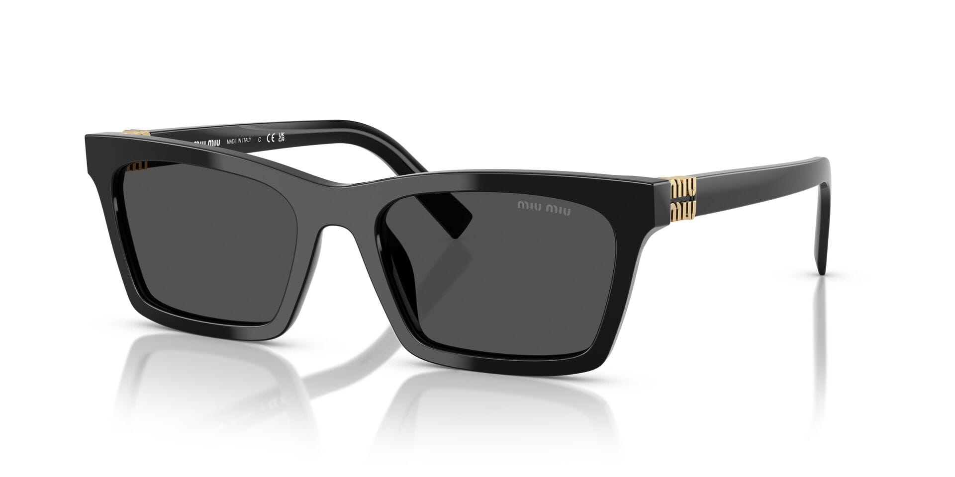 Miu Miu 0MUA05S Sunglass Black Female Shell Shell Sunglass — Black frame — view 5