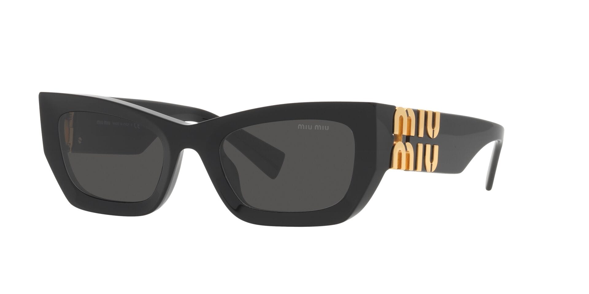 Miu Miu 0MU09WS Sunglass Black Female Shell Shell Sunglass — Black frame — view 1