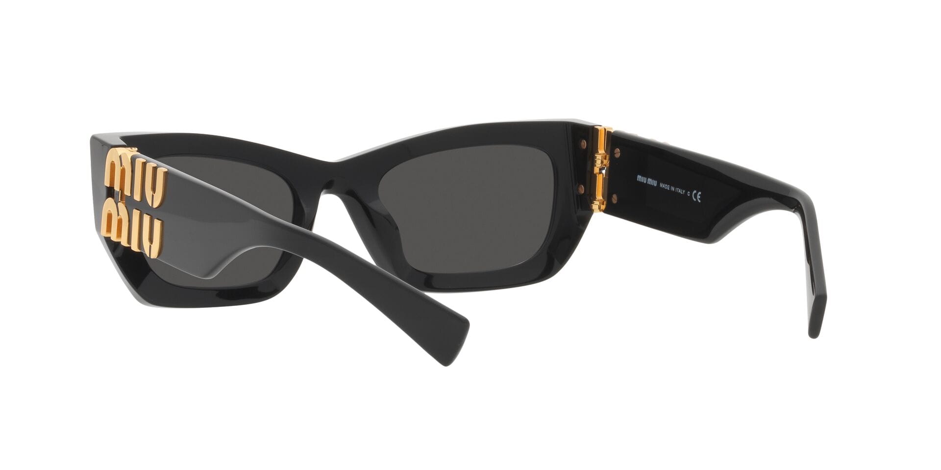 Miu Miu 0MU09WS Sunglass Black Female Shell Shell Sunglass — Black frame — view 2