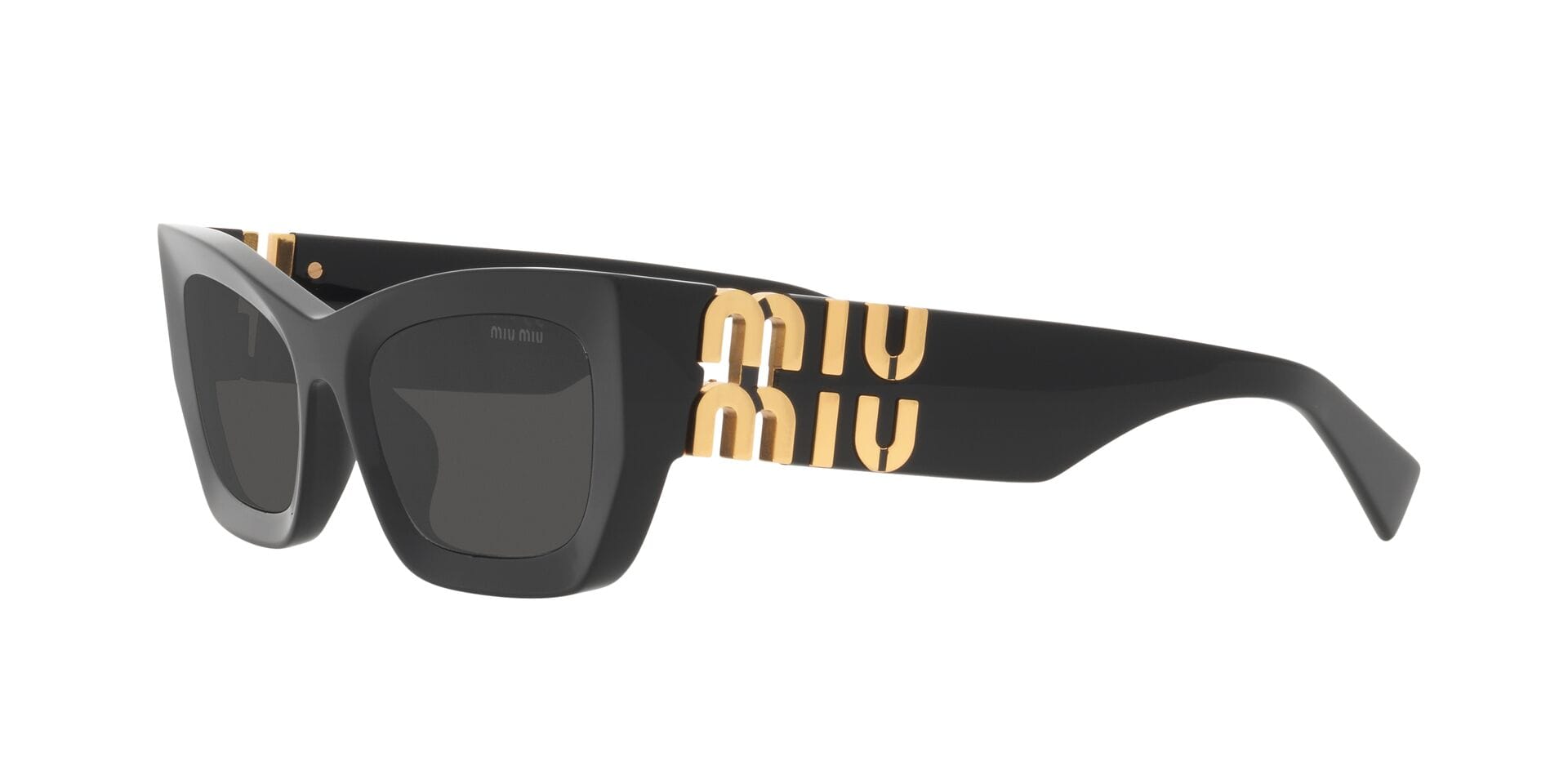Miu Miu 0MU09WS Sunglass Black Female Shell Shell Sunglass — Black frame — view 3