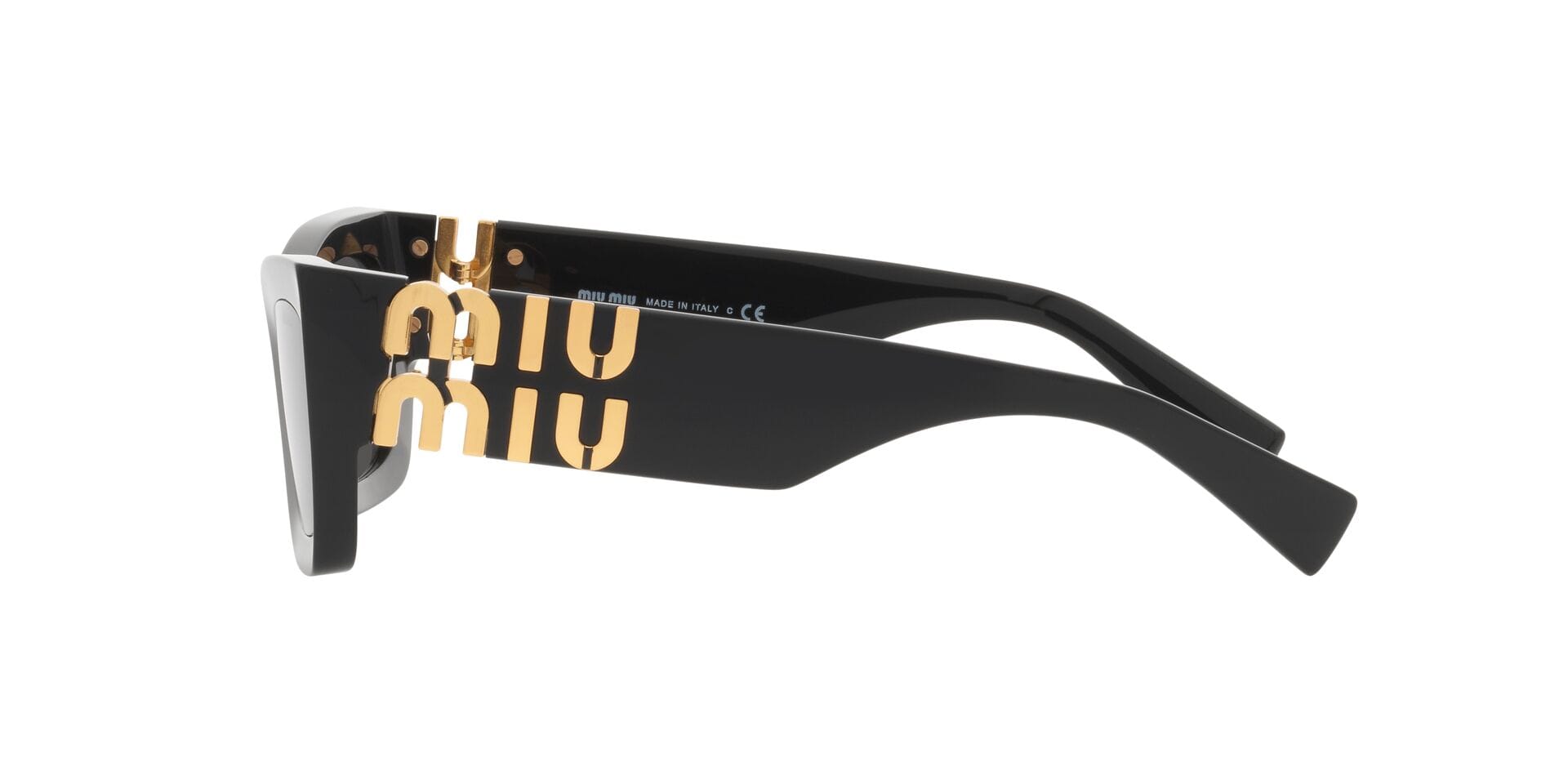 Miu Miu 0MU09WS Sunglass Black Female Shell Shell Sunglass — Black frame — view 4