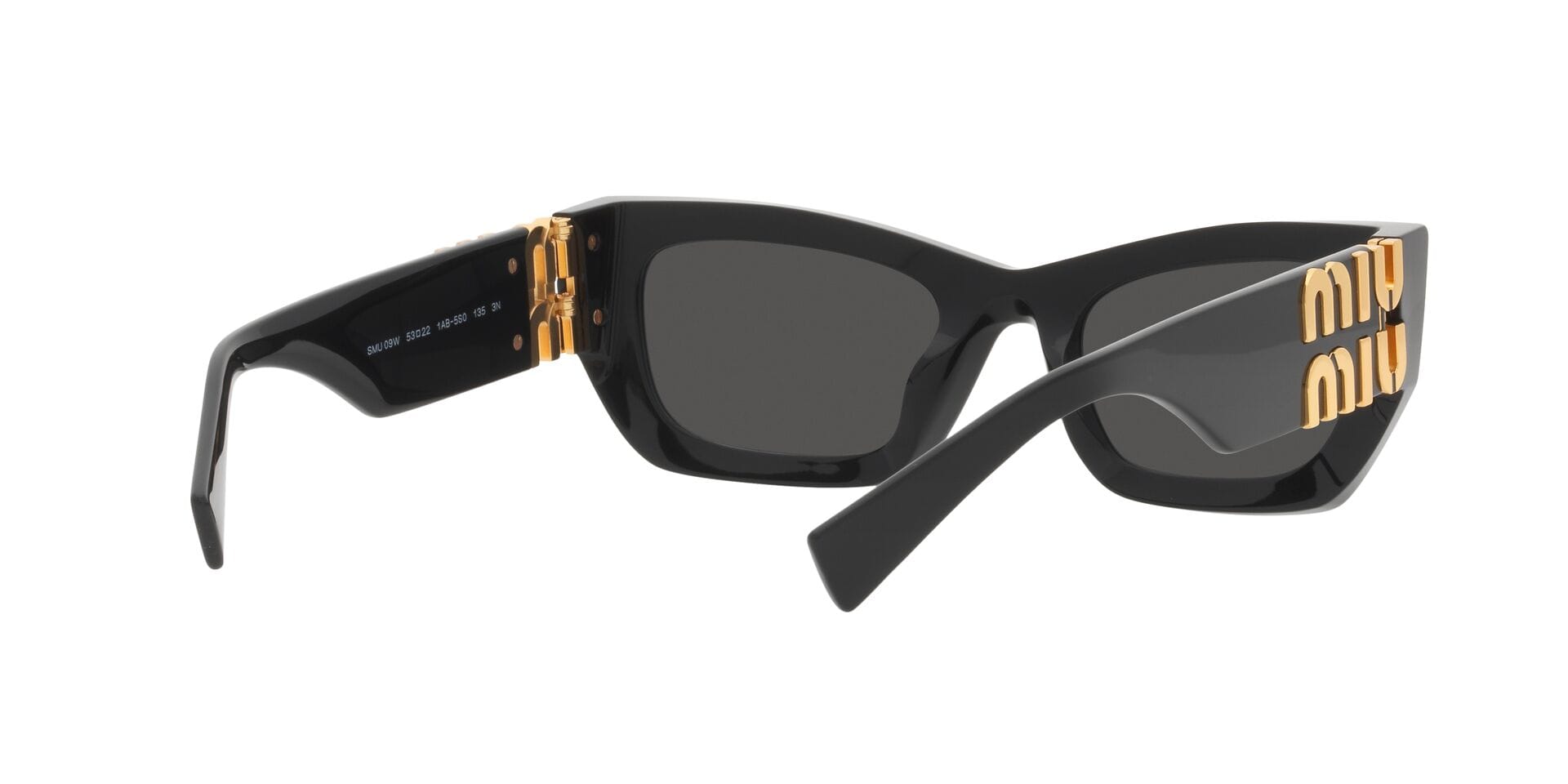 Miu Miu 0MU09WS Sunglass Black Female Shell Shell Sunglass — Black frame — view 8