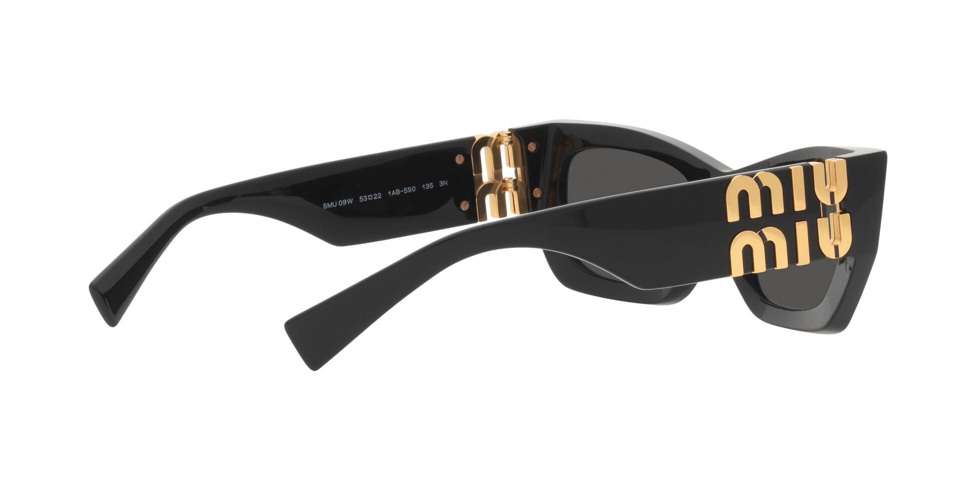 Miu Miu 0MU09WS Sunglass Black Female Shell Shell Sunglass — Black frame — view 9