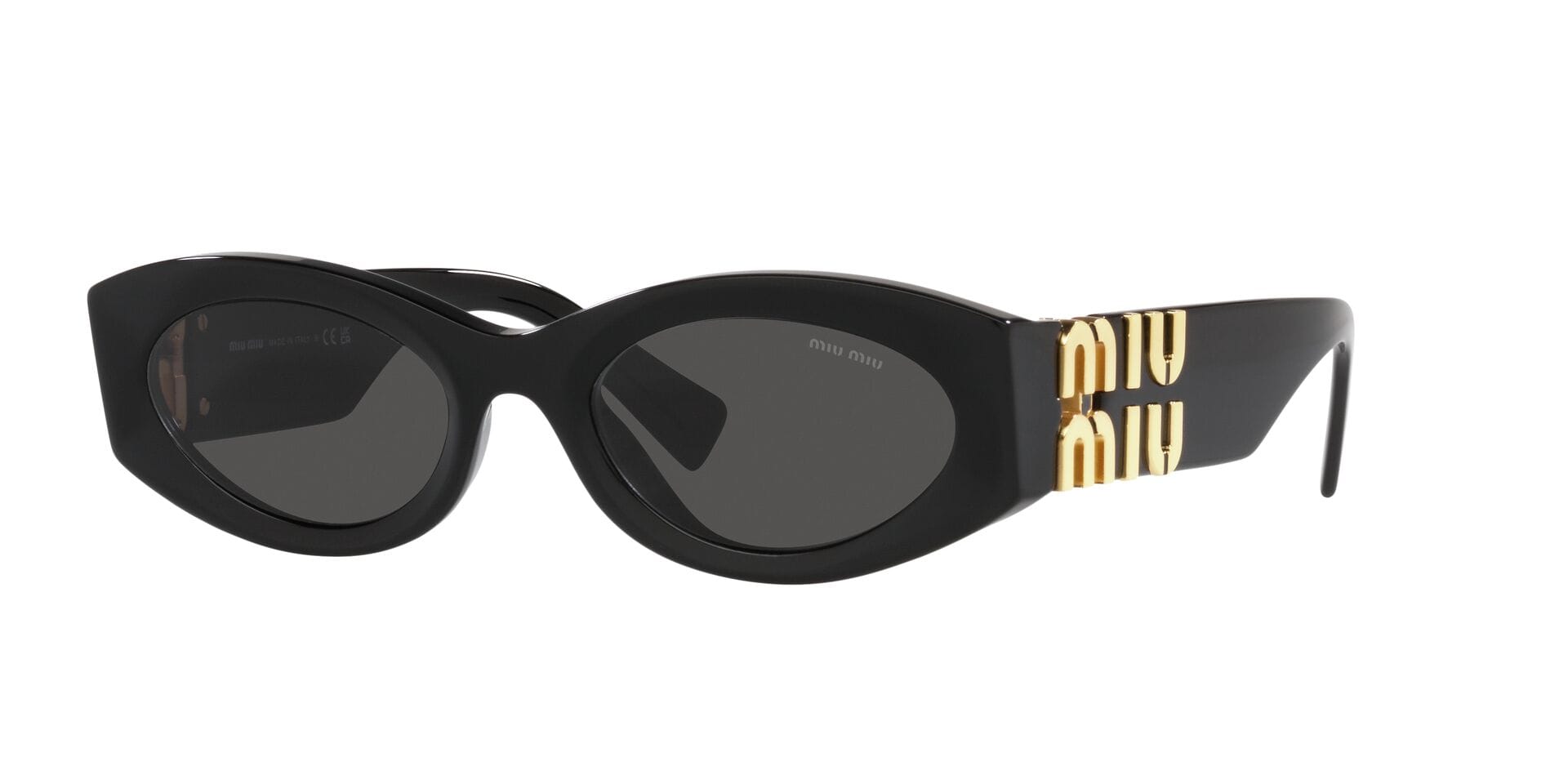 Miu Miu 0MU11WS Sunglass Black Female Shell Shell Sunglass — Black frame — view 1