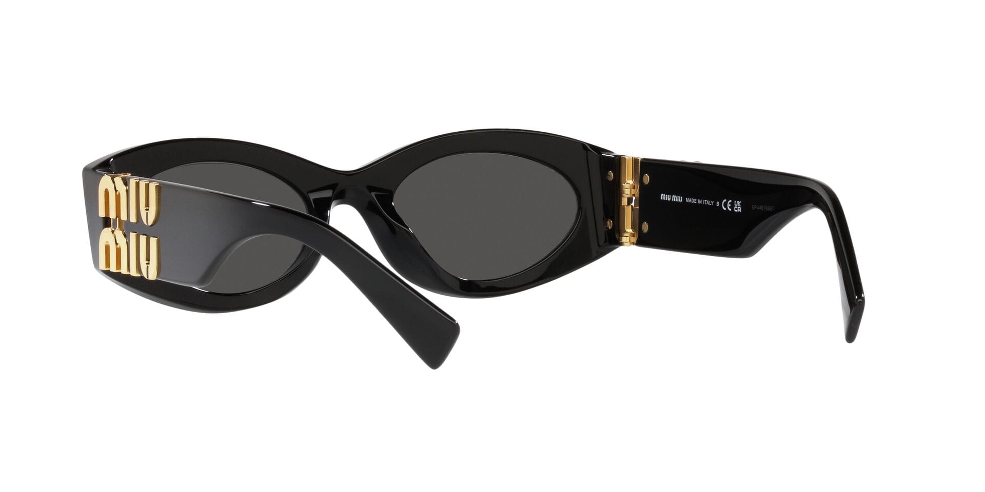 Miu Miu 0MU11WS Sunglass Black Female Shell Shell Sunglass — Black frame — view 2