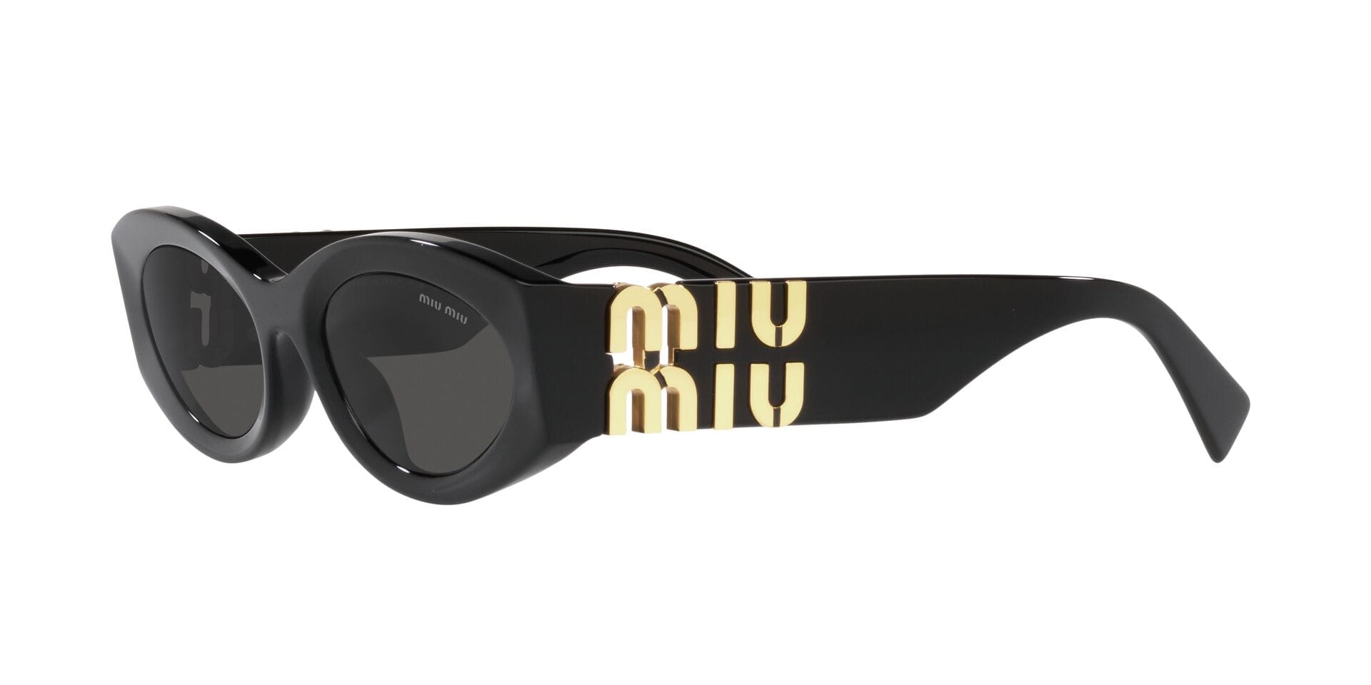 Miu Miu 0MU11WS Sunglass Black Female Shell Shell Sunglass — Black frame — view 3