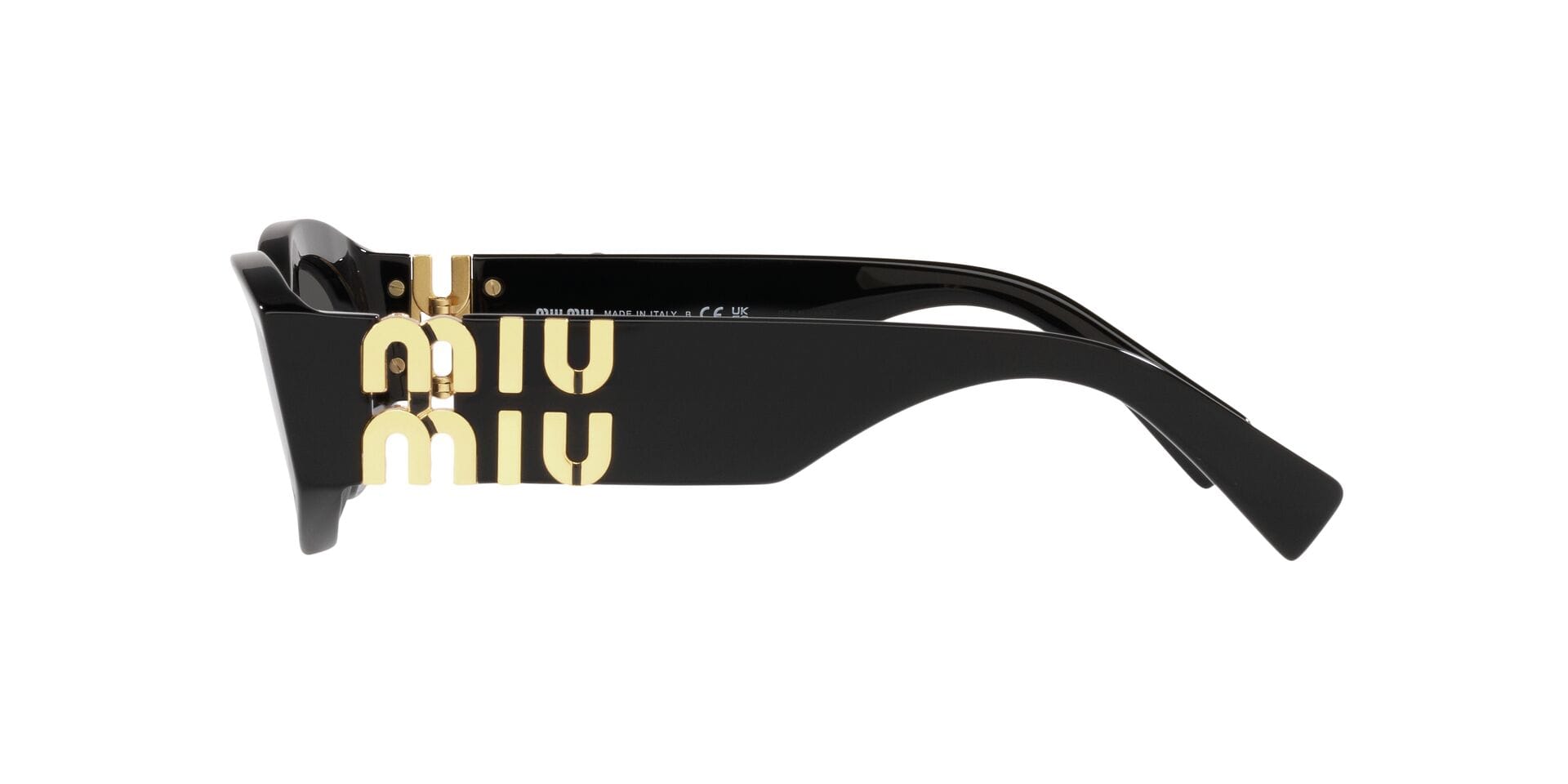 Miu Miu 0MU11WS Sunglass Black Female Shell Shell Sunglass — Black frame — view 4