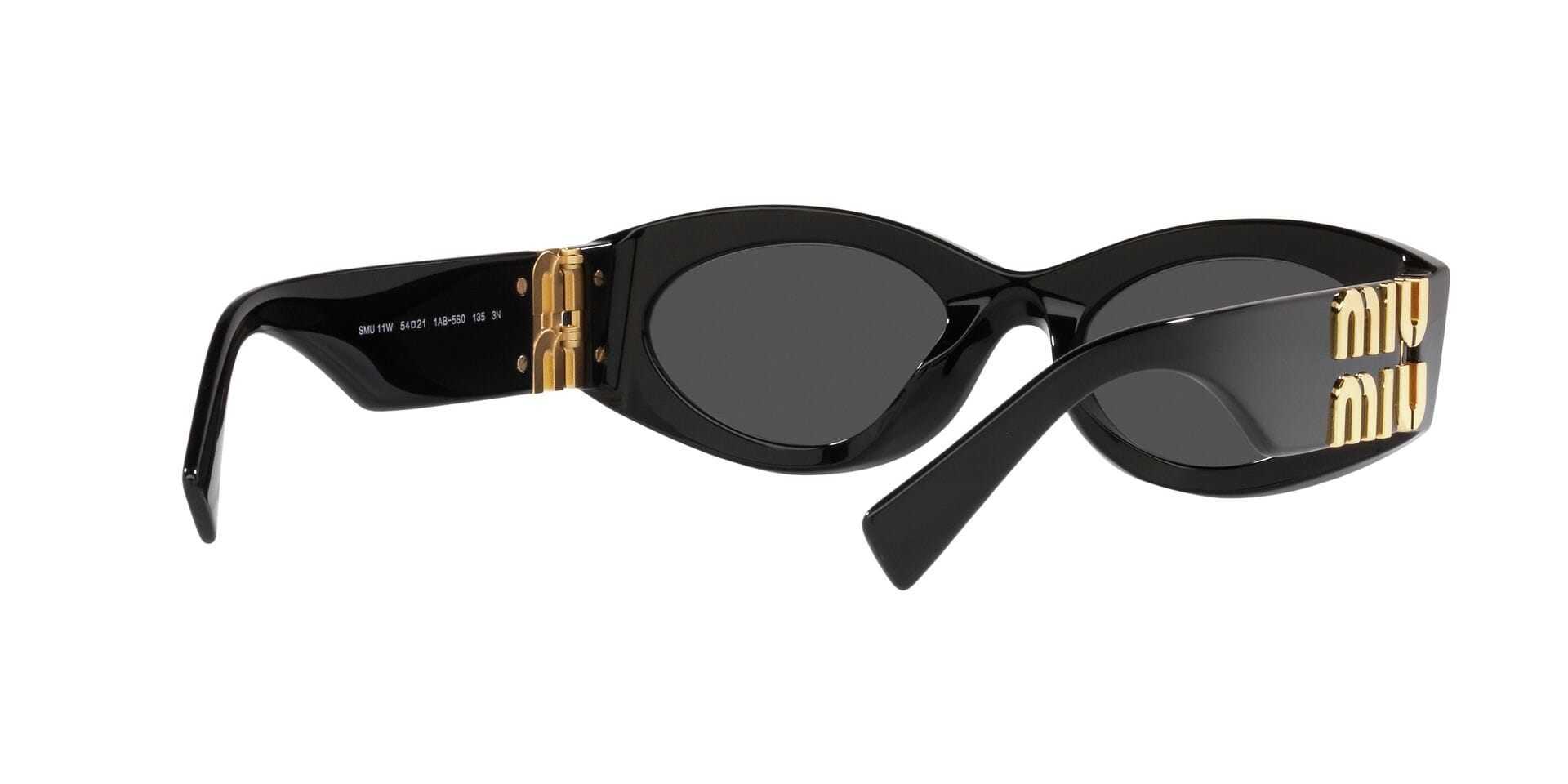 Miu Miu 0MU11WS Sunglass Black Female Shell Shell Sunglass — Black frame — view 8