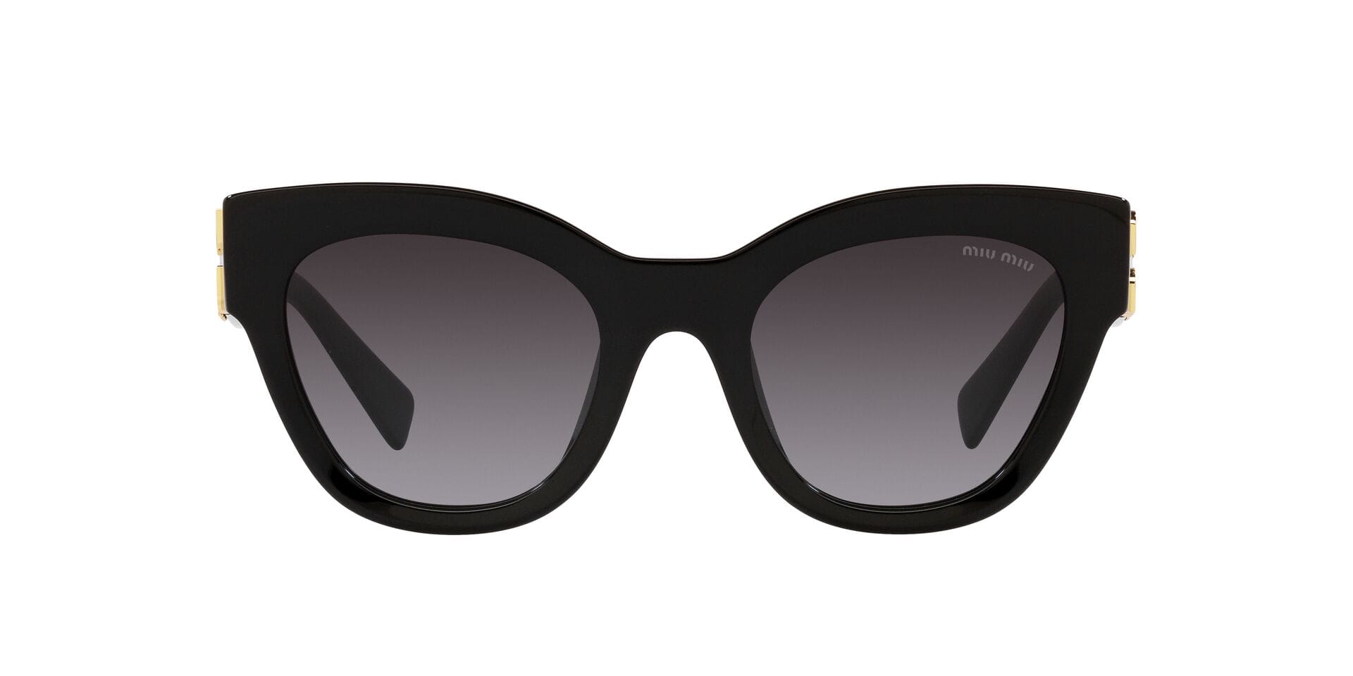 Miu Miu 0MU01YS Sunglass Black Female Shell Shell Sunglass — Black frame — view 1