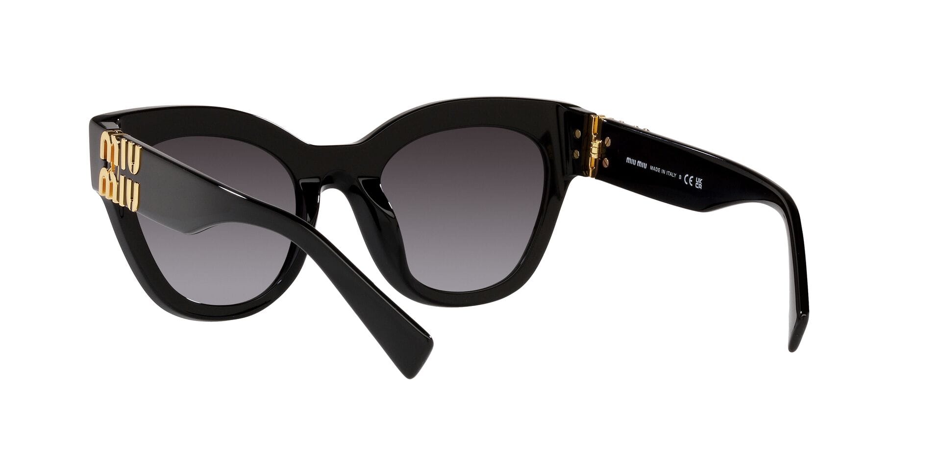 Miu Miu 0MU01YS Sunglass Black Female Shell Shell Sunglass — Black frame — view 2