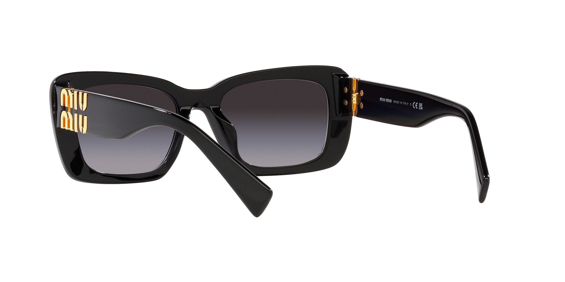 Miu Miu 0MU07YS Sunglass Black Female Shell Shell Sunglass — Black frame — view 2