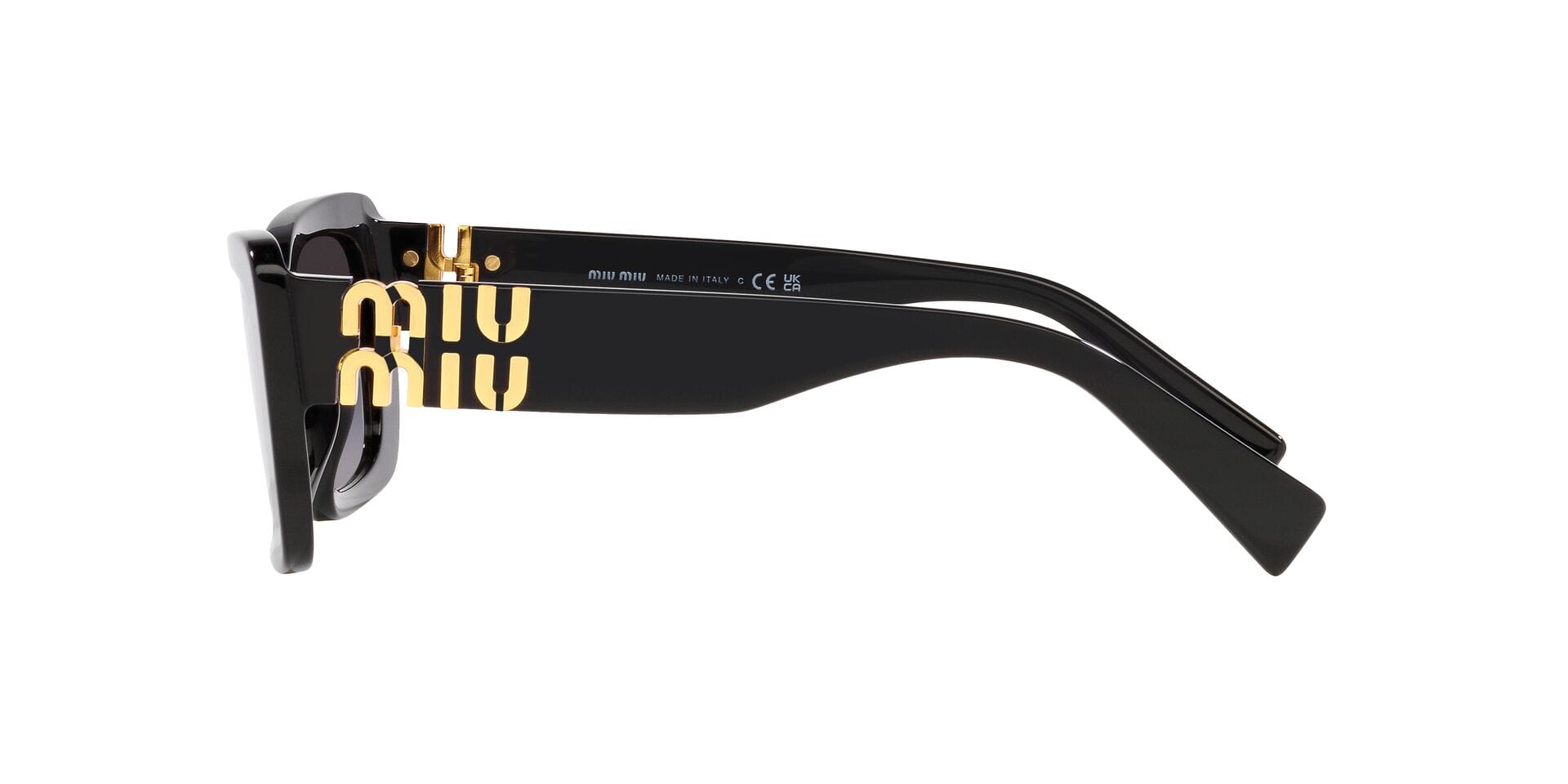 Miu Miu 0MU07YS Sunglass Black Female Shell Shell Sunglass — Black frame — view 4