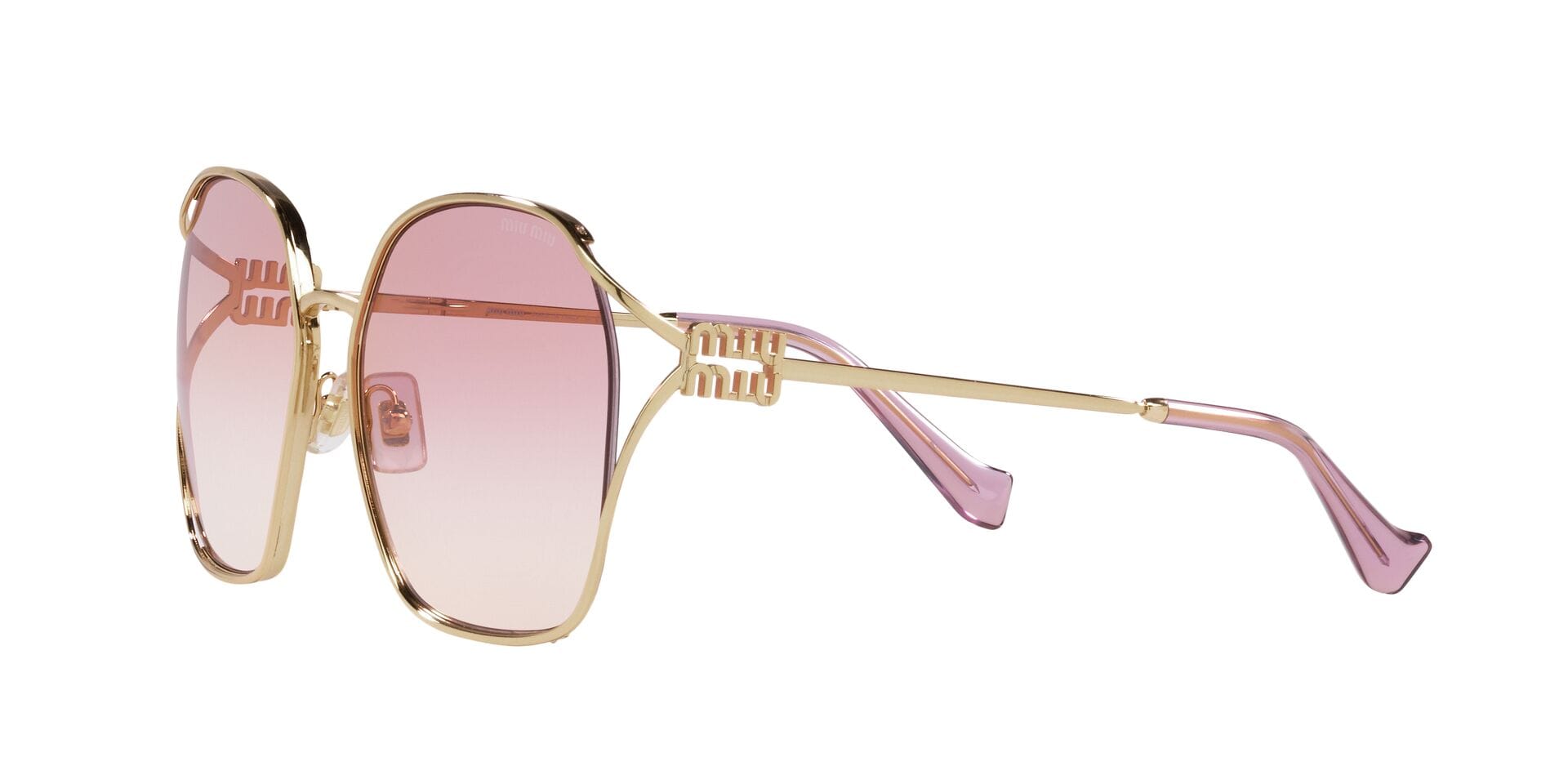 Miu Miu 0MU52WS Sunglass Gold Female Metal Metal Sunglass — Gold frame — view 3