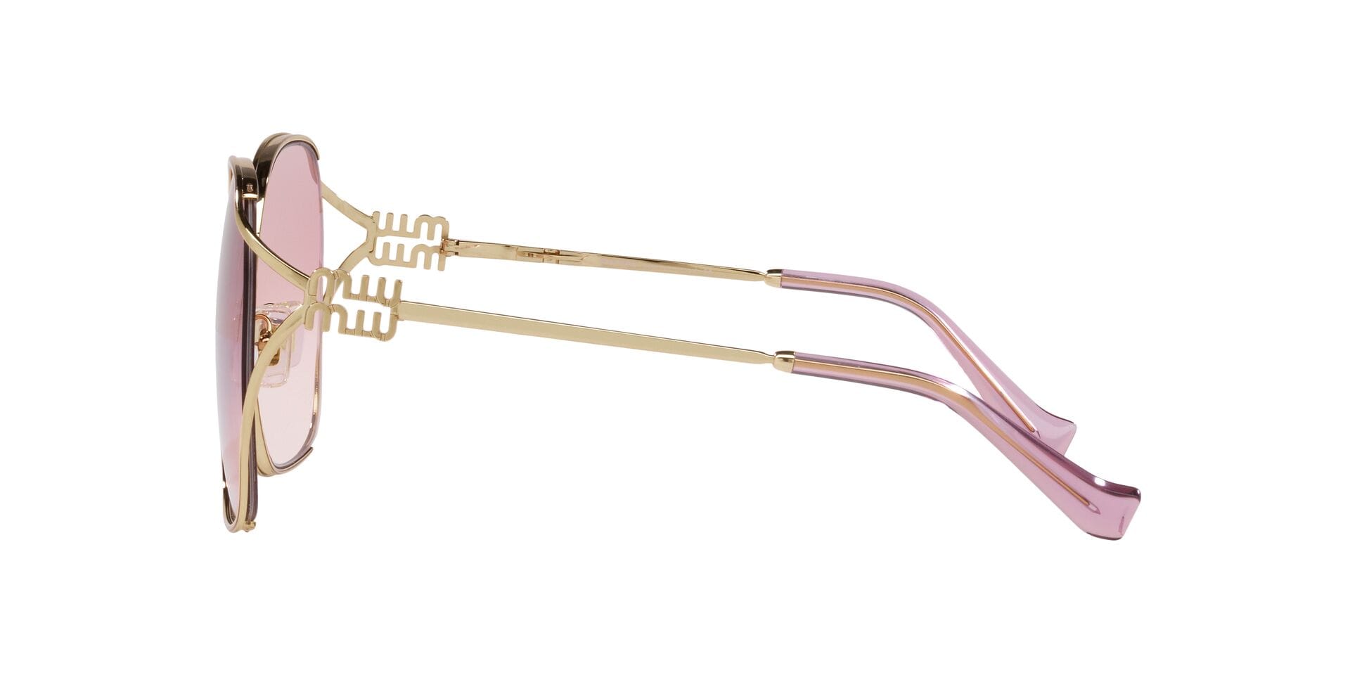 Miu Miu 0MU52WS Sunglass Gold Female Metal Metal Sunglass — Gold frame — view 4