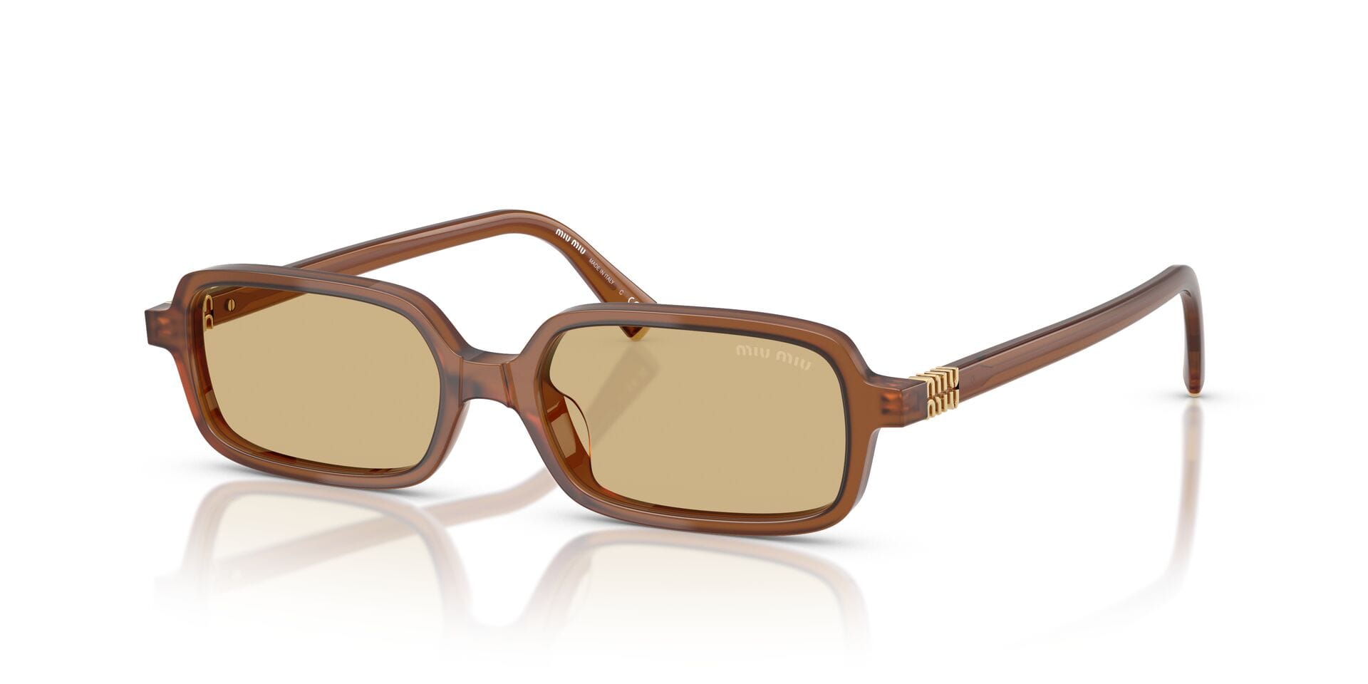 Miu Miu 0MU11ZS Sunglass Light Brown Female Shell Shell Sunglass — Light Brown frame — view 1