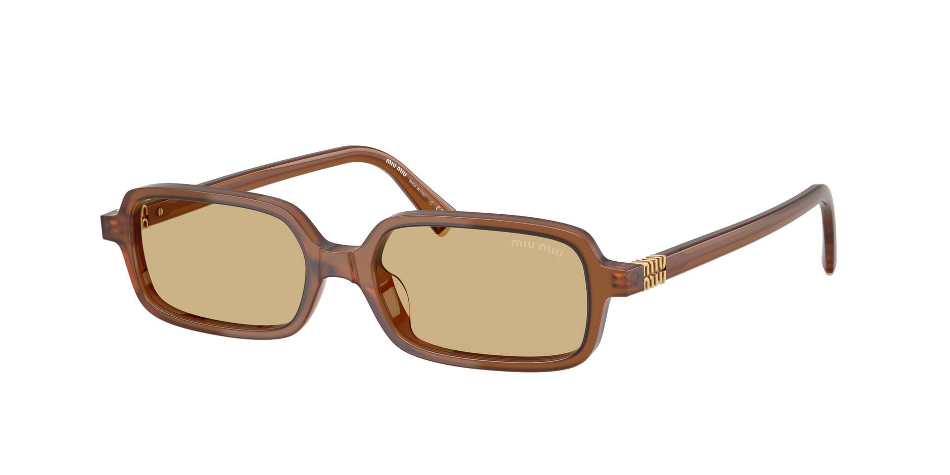 Miu Miu 0MU11ZS Sunglass Light Brown Female Shell Shell Sunglass — Light Brown frame — view 3