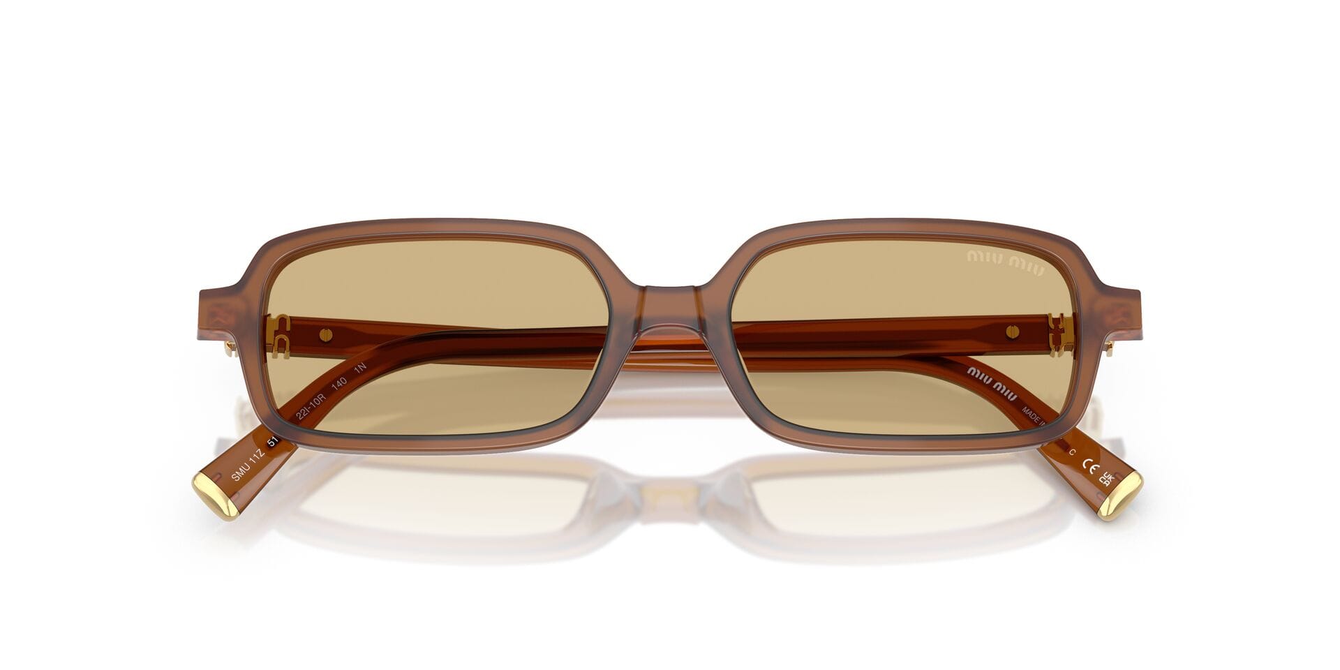 Miu Miu 0MU11ZS Sunglass Light Brown Female Shell Shell Sunglass — Light Brown frame — view 7