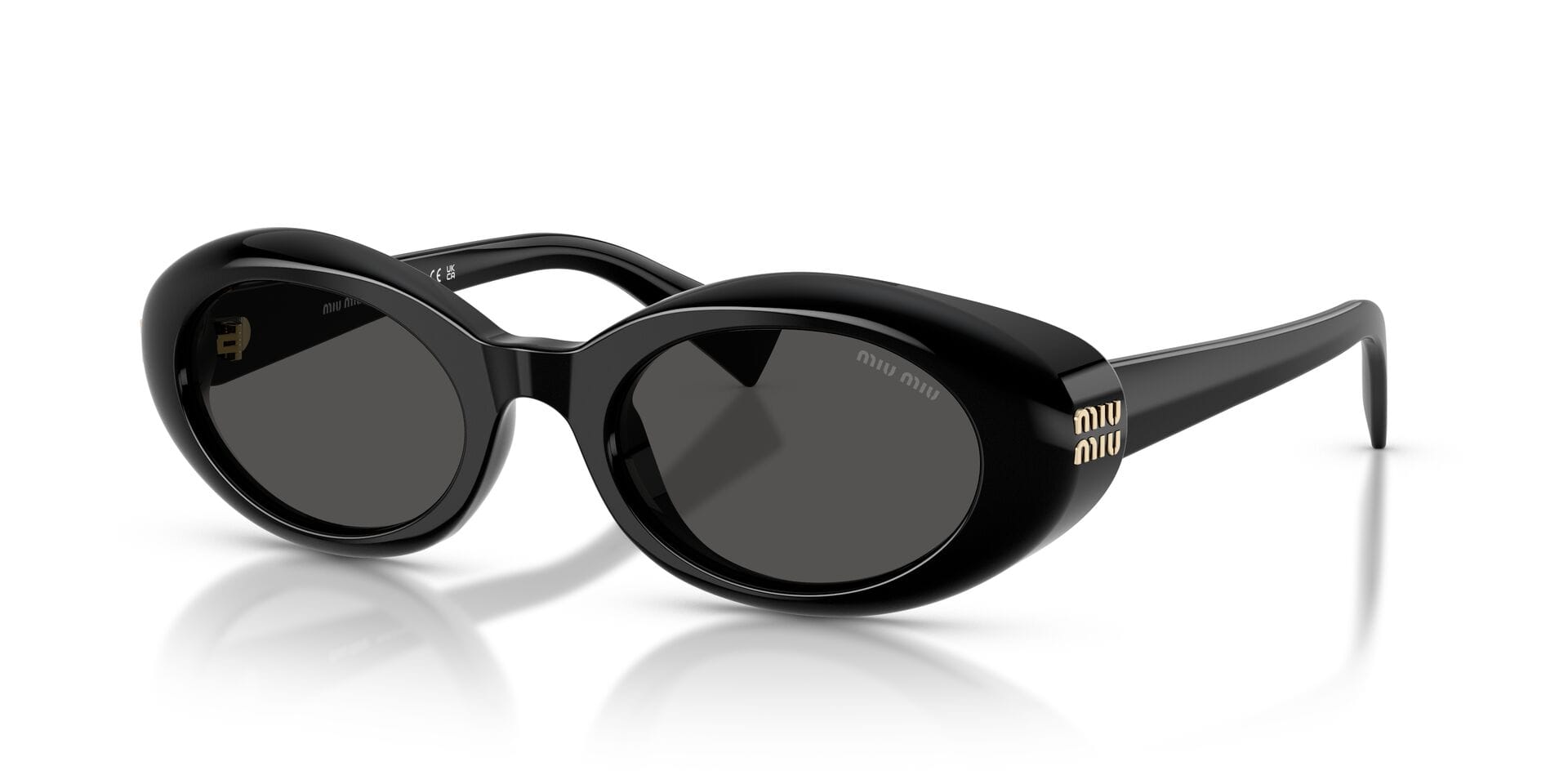 Miu Miu 0MUB09S Sunglass Black Female Shell Shell Sunglass — Black frame — view 1