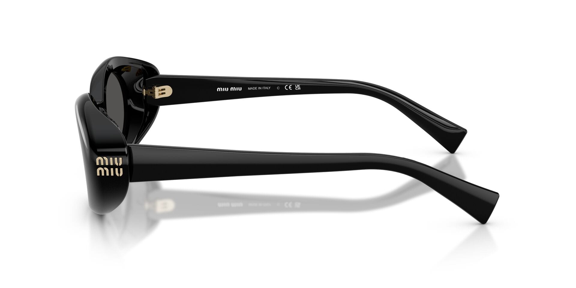 Miu Miu 0MUB09S Sunglass Black Female Shell Shell Sunglass — Black frame — view 5
