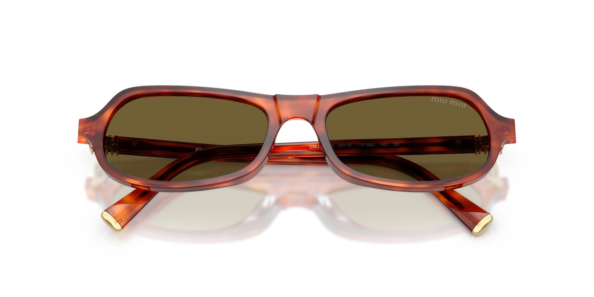 Miu Miu 0MUB10SU Sunglass Havana Female Shell Shell Sunglass — Havana frame — view 7