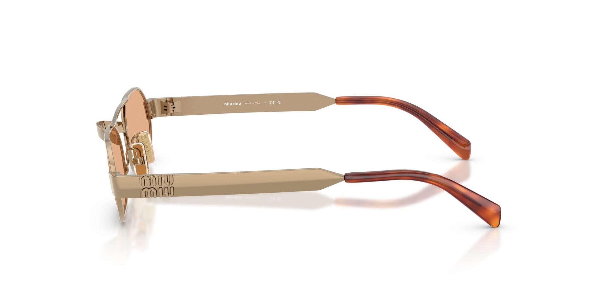 Miu Miu 0MUB52S Sunglass Gold Female Metal Metal Sunglass — Gold frame — view 5