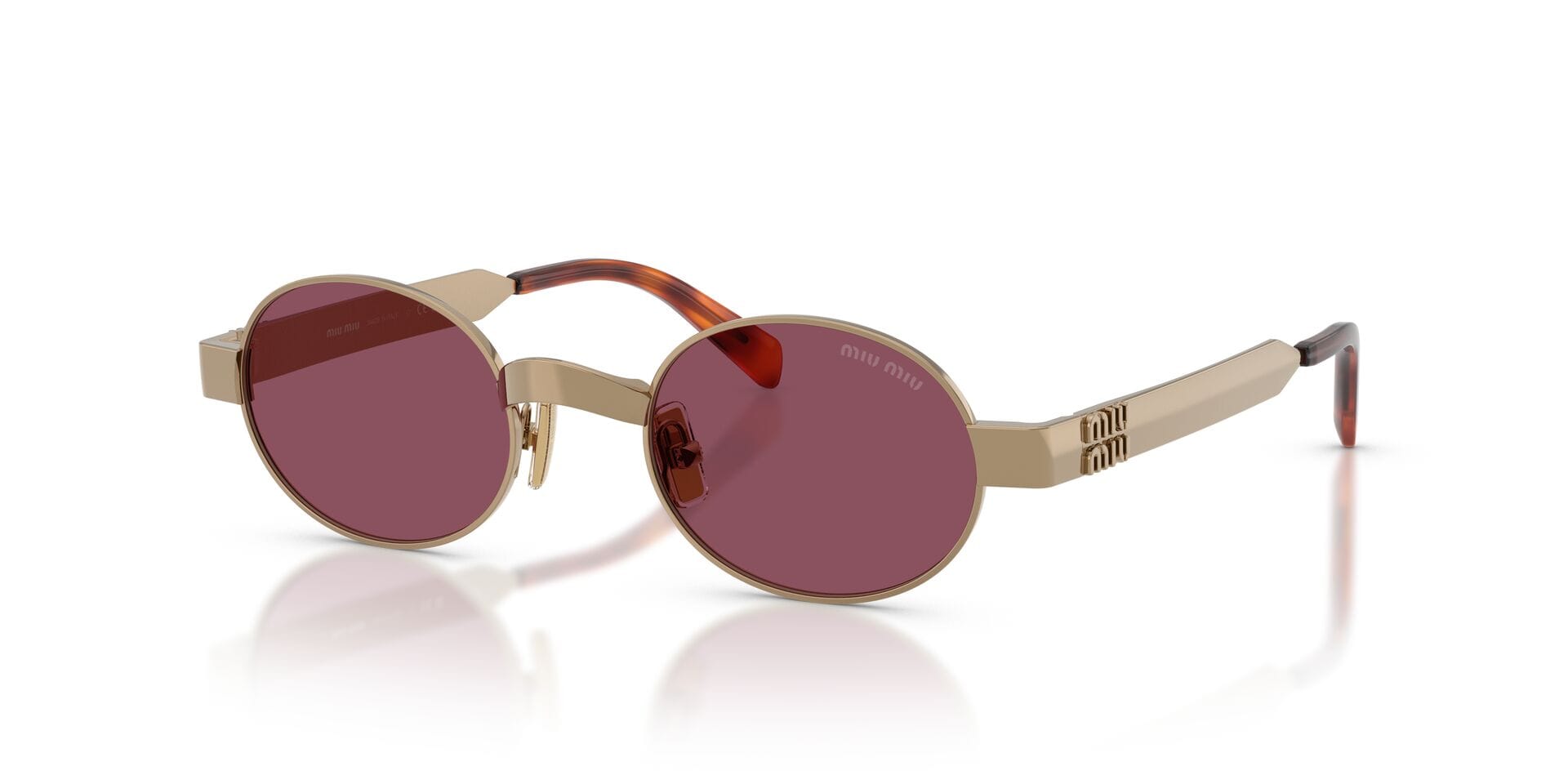 Miu Miu 0MU51S Sunglass Gold Female Metal Metal Sunglass — Gold frame — view 1