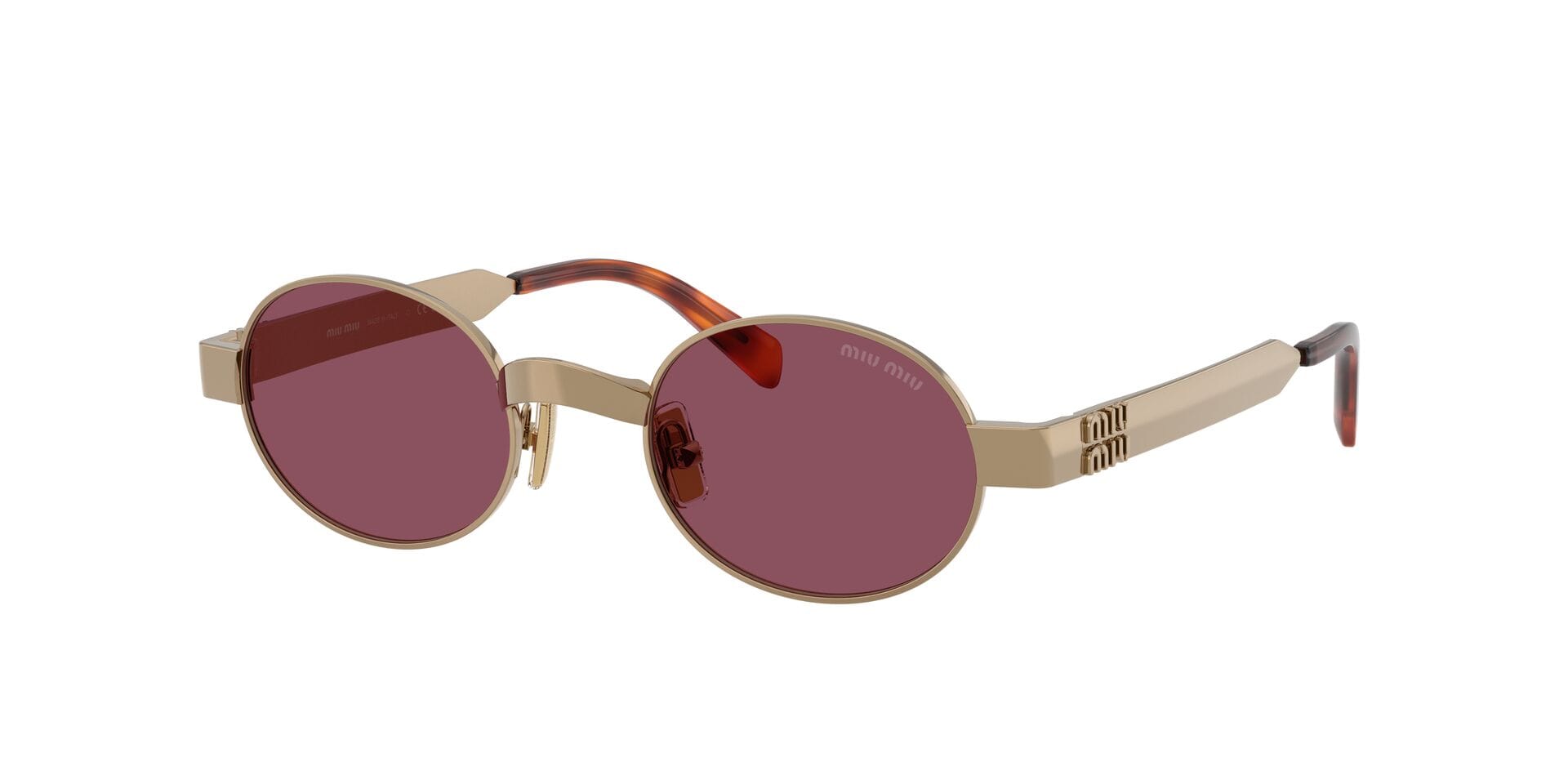Miu Miu 0MU51S Sunglass Gold Female Metal Metal Sunglass — Gold frame — view 3