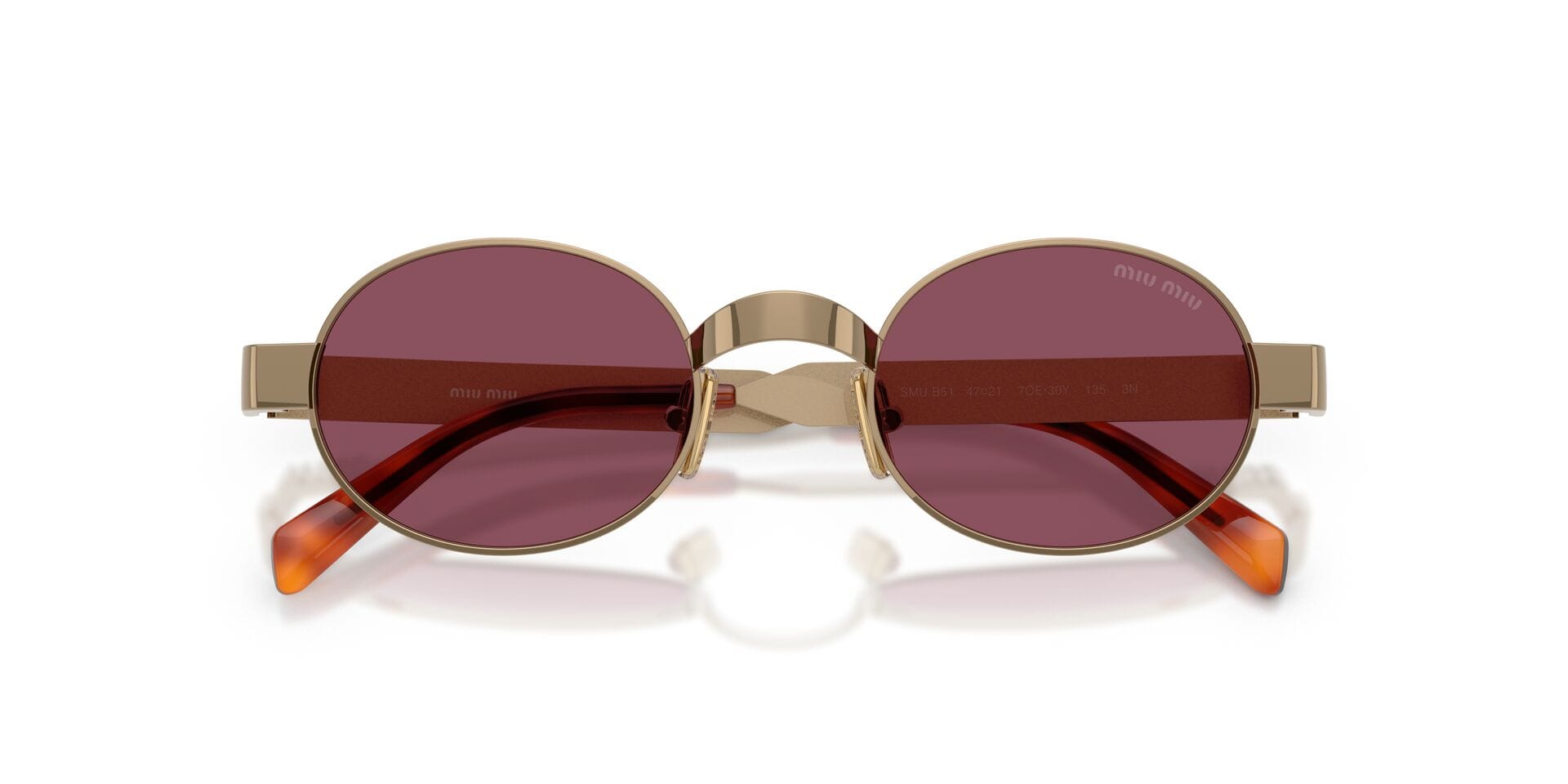 Miu Miu 0MU51S Sunglass Gold Female Metal Metal Sunglass — Gold frame — view 7
