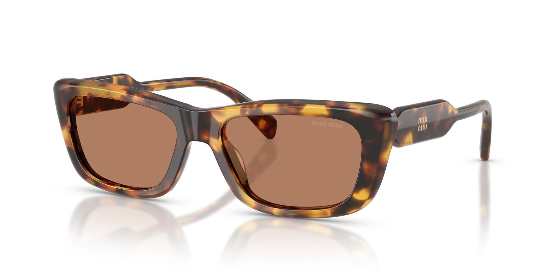 Miu Miu 0MUB12S Sunglass Havana Female Shell Shell Sunglass — Havana frame — view 1