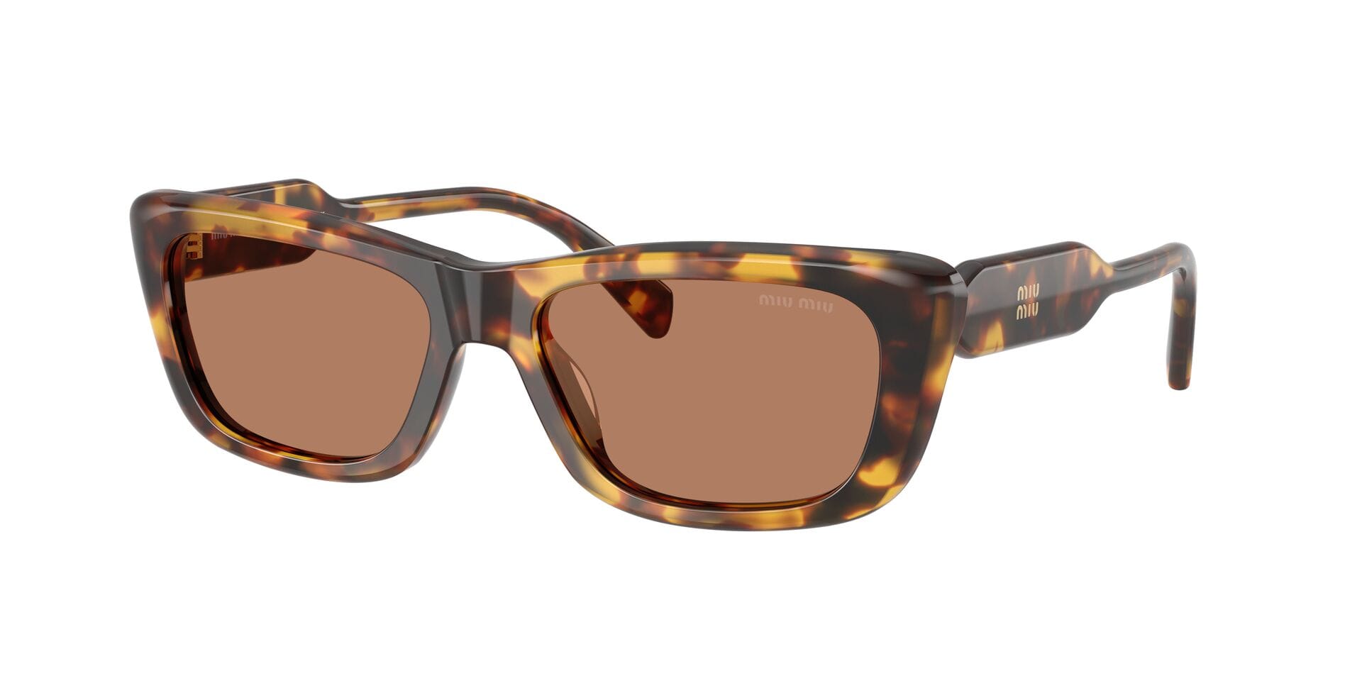 Miu Miu 0MUB12S Sunglass Havana Female Shell Shell Sunglass — Havana frame — view 3