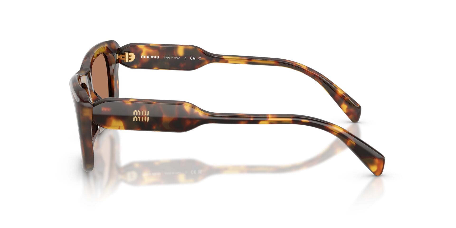 Miu Miu 0MUB12S Sunglass Havana Female Shell Shell Sunglass — Havana frame — view 5