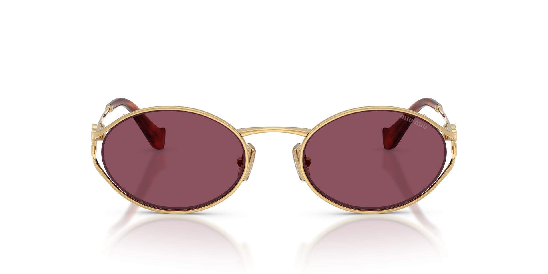 Miu Miu 052YS Sunglass Gold Female Metal Metal Sunglass — Gold frame — view 4