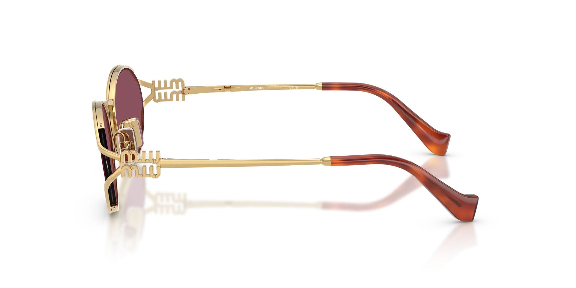 Miu Miu 052YS Sunglass Gold Female Metal Metal Sunglass — Gold frame — view 5