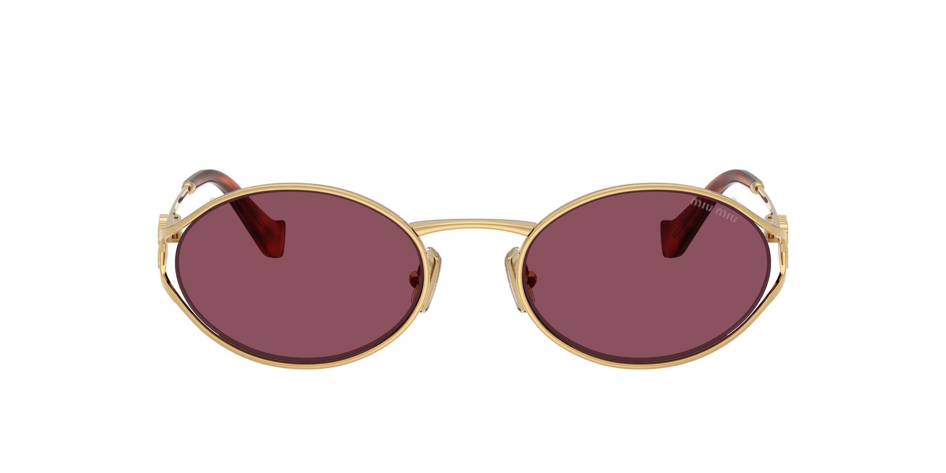 Miu Miu 052YS Sunglass Gold Female Metal Metal — Gold frame