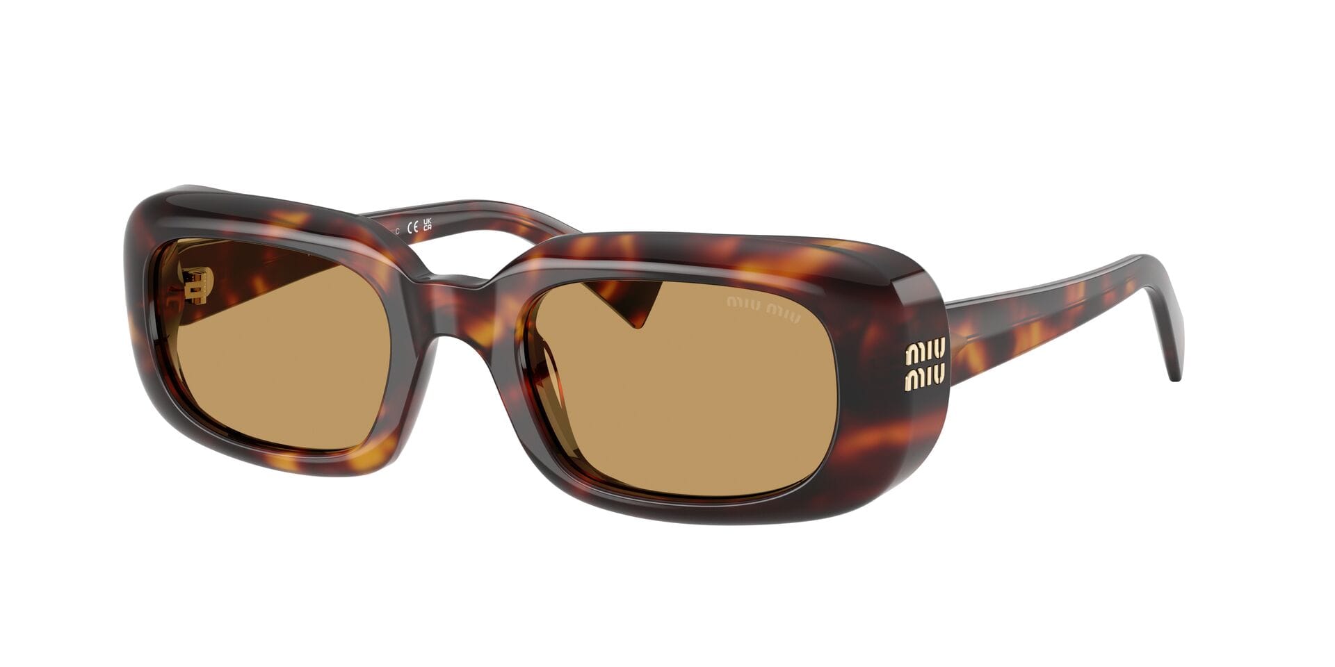 MIU MIU 0MUB13S 27L10Y Sunglass — Havana frame — view 3