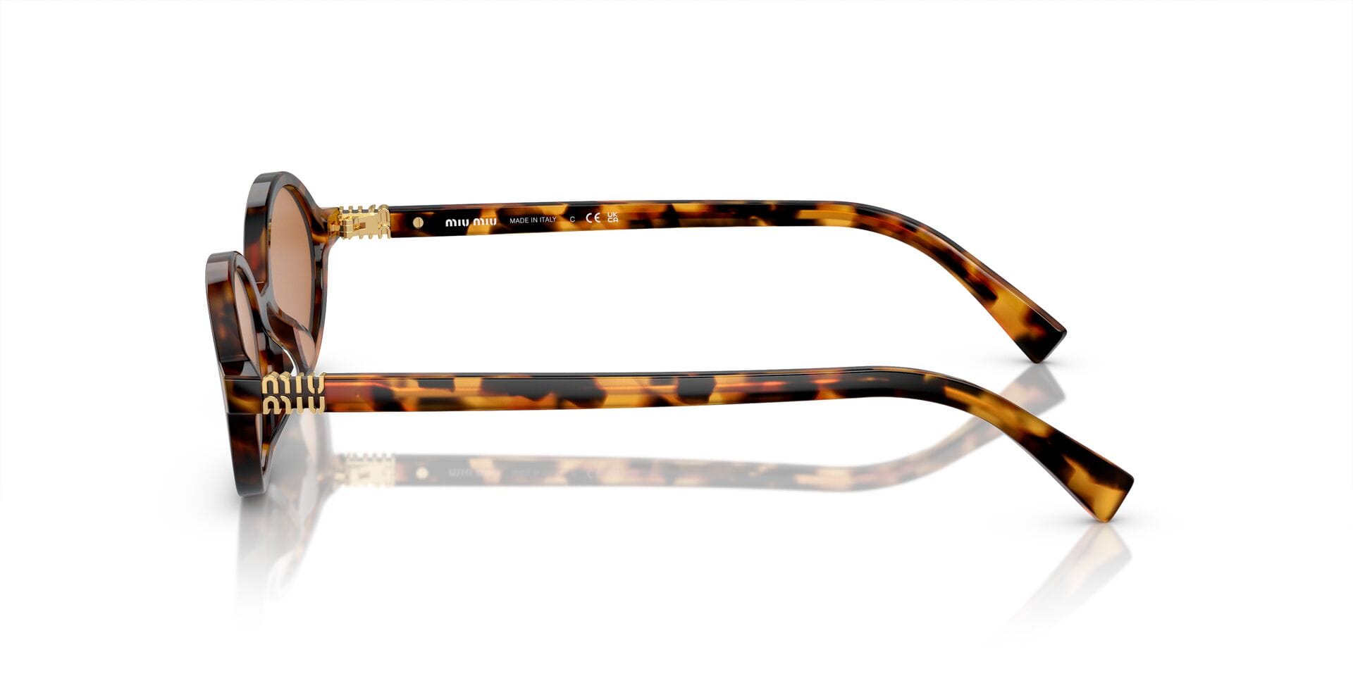 Miu Miu 0MU04ZS Sunglass Havana Female Shell Shell Sunglass — Havana frame — view 5