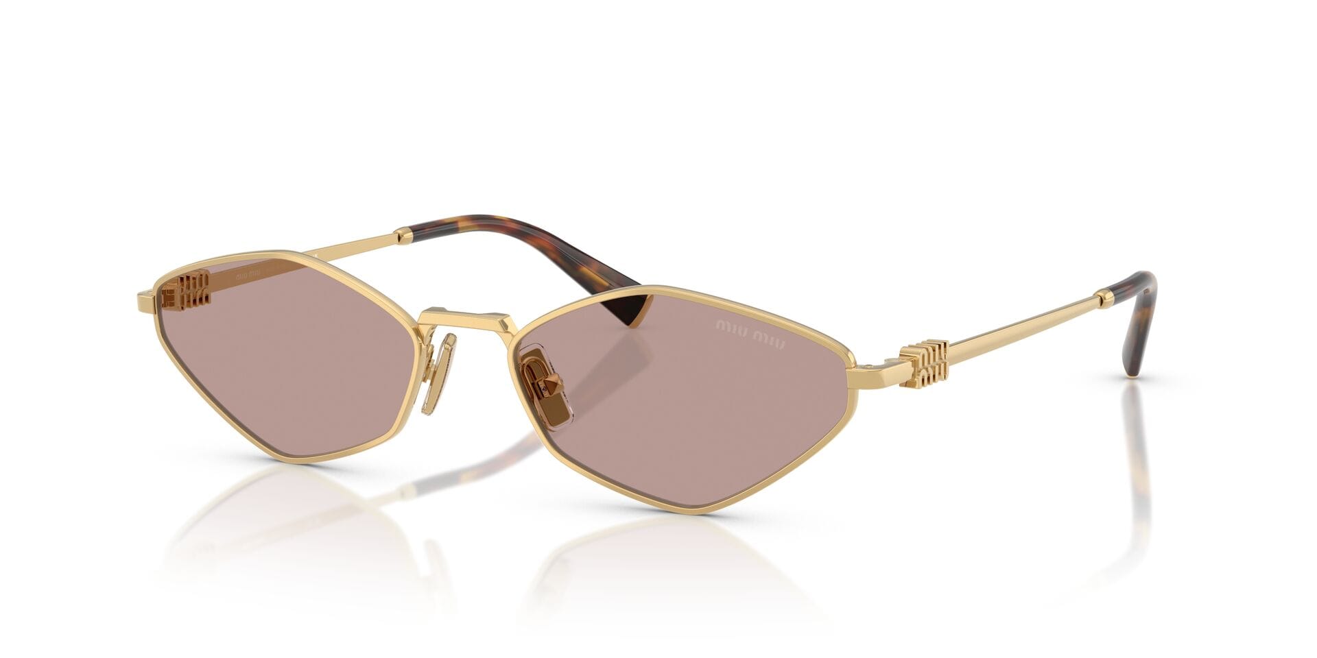 Miu Miu 0MU56Z Sunglass Gold Female Metal Metal Sunglass — Gold frame — view 1