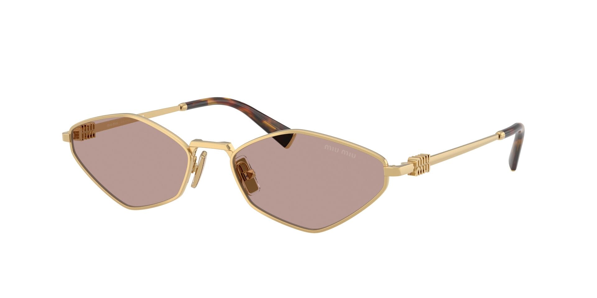 Miu Miu 0MU56Z Sunglass Gold Female Metal Metal Sunglass — Gold frame — view 3