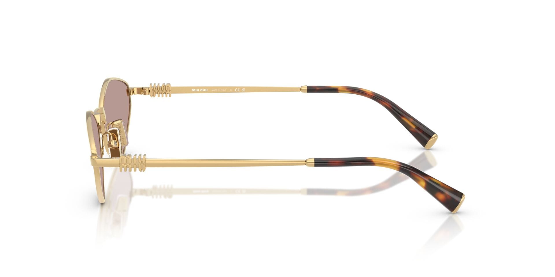 Miu Miu 0MU56Z Sunglass Gold Female Metal Metal Sunglass — Gold frame — view 5