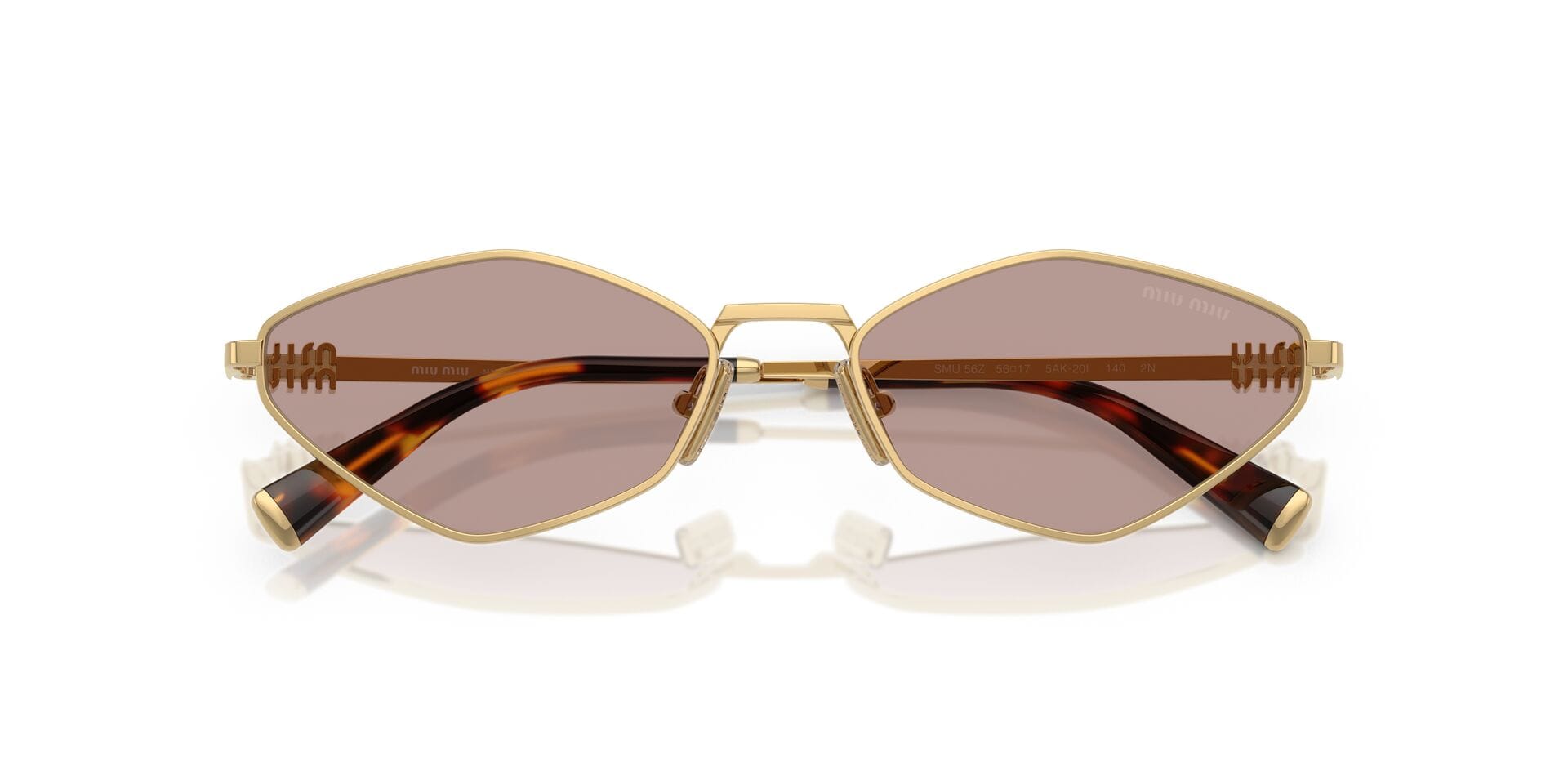 Miu Miu 0MU56Z Sunglass Gold Female Metal Metal Sunglass — Gold frame — view 7