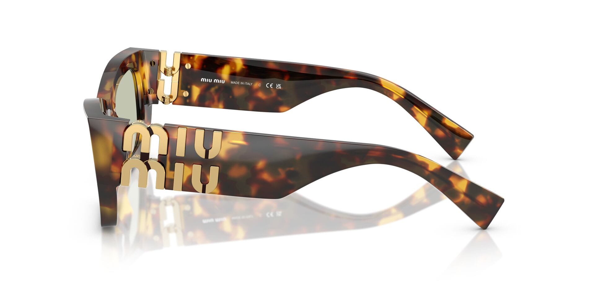 Miu Miu 0MU09WS Sunglass Havana Female Shell Shell Sunglass — Havana frame — view 5