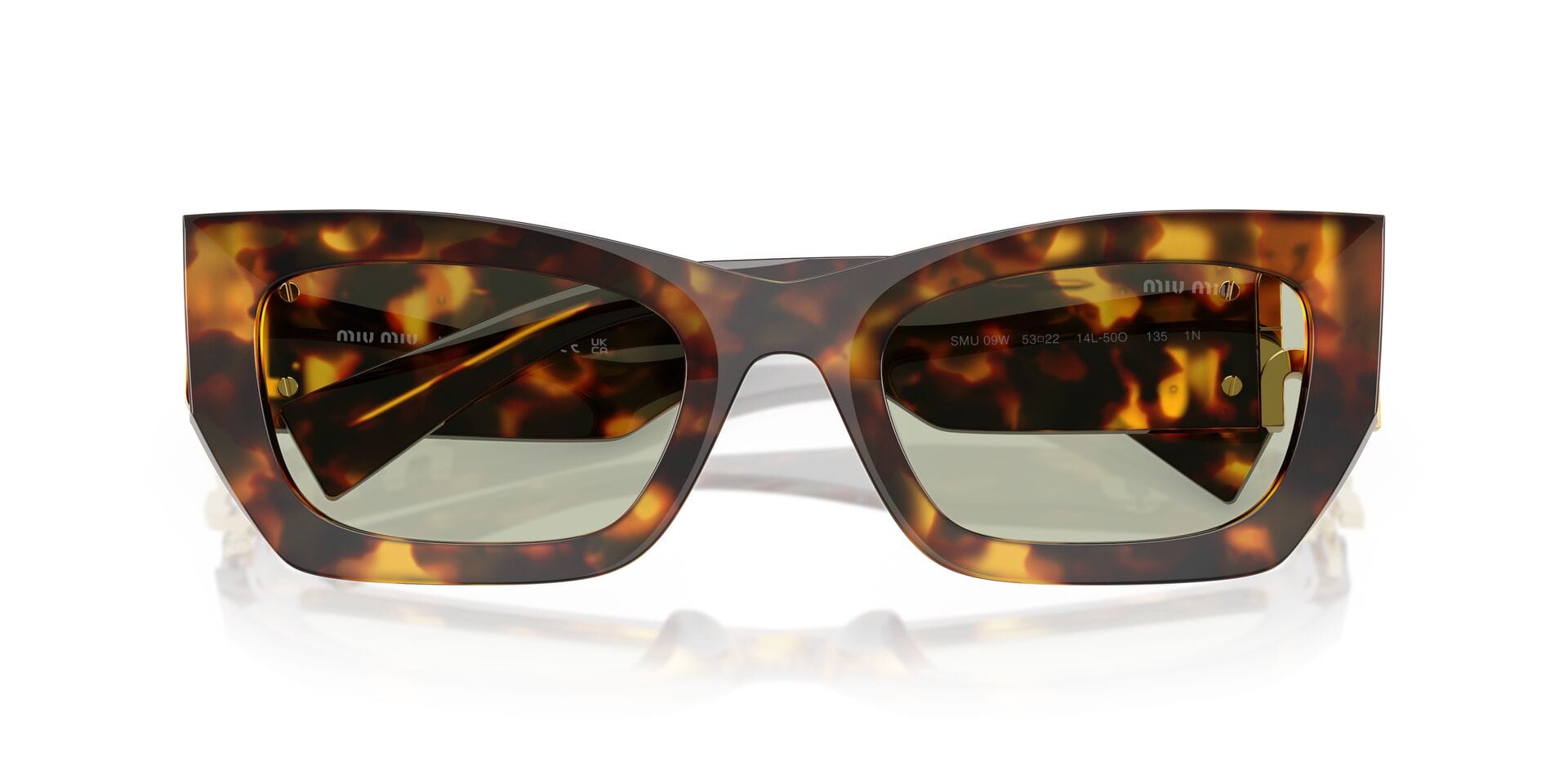 Miu Miu 0MU09WS Sunglass Havana Female Shell Shell Sunglass — Havana frame — view 7