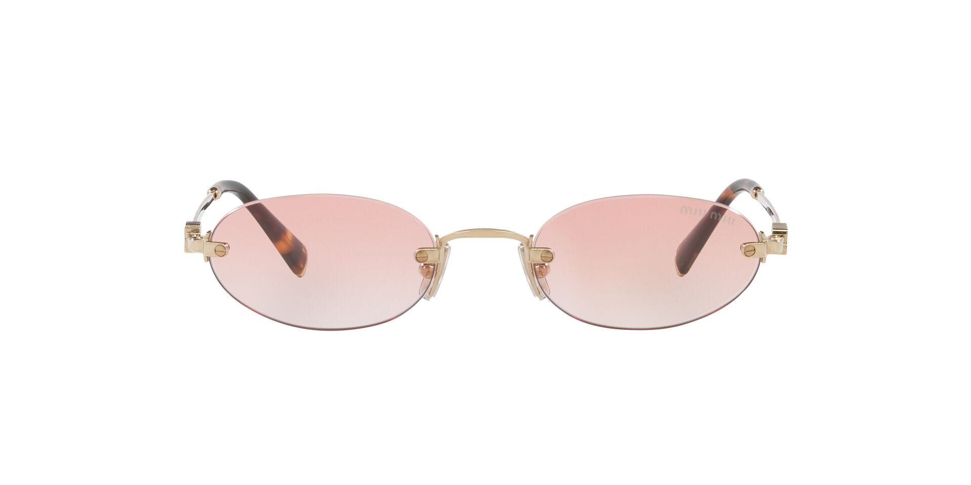 Miu Miu 0MUA54S Sunglass Gold Female RimLess Metal — Gold frame